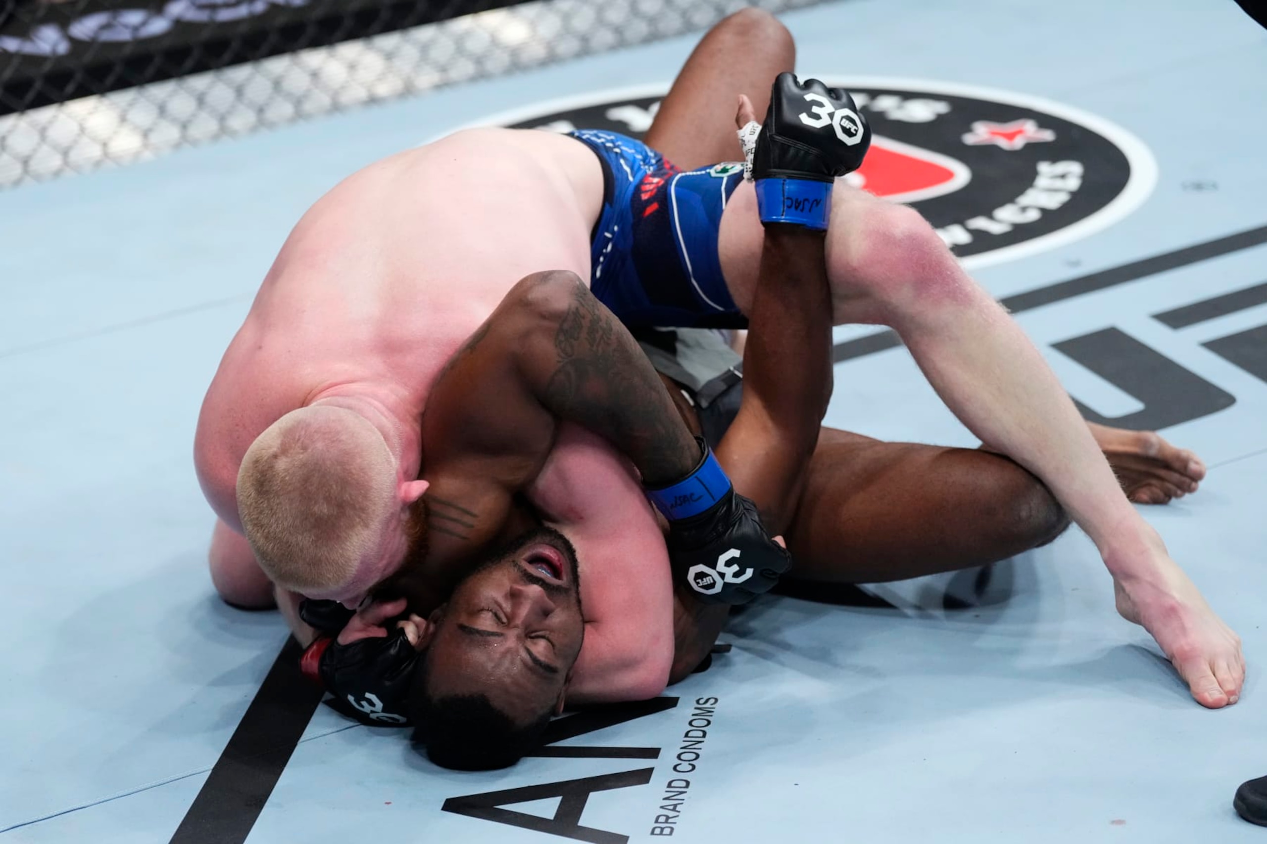 LAS VEGAS, NEVADA - MARCH 04: Bo Nickal submits Jamie Pickett in a middleweight fight during the UFC 285 event at T-Mobile Arena on March 04, 2023 in Las Vegas, Nevada. (Photo by Jeff Bottari/Zuffa LLC via Getty Images)