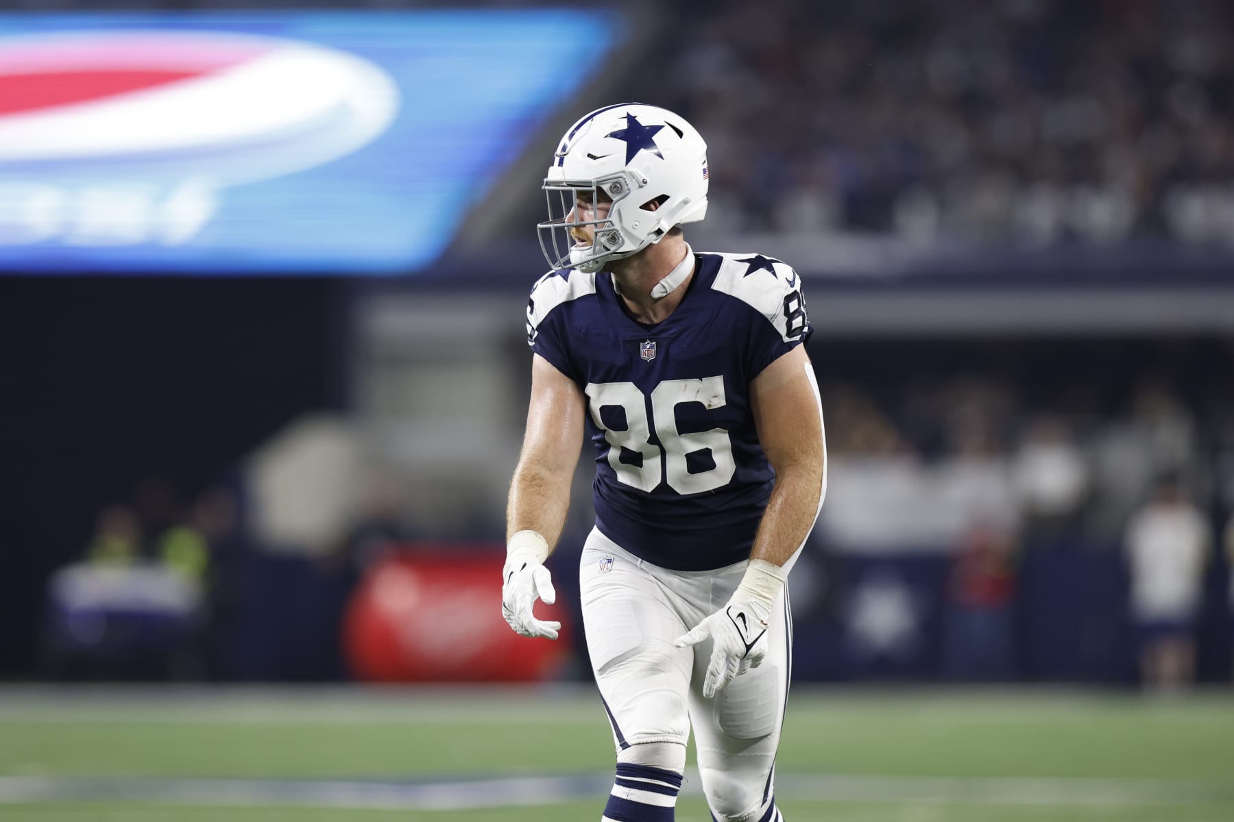 Dallas Cowboys tight end Dalton Schultz (86) lines up for the snap during an NFL football game against the New York Giants on Thursday, November 24, 2022, in Arlington, Texas. (AP Photo/Matt Patterson)