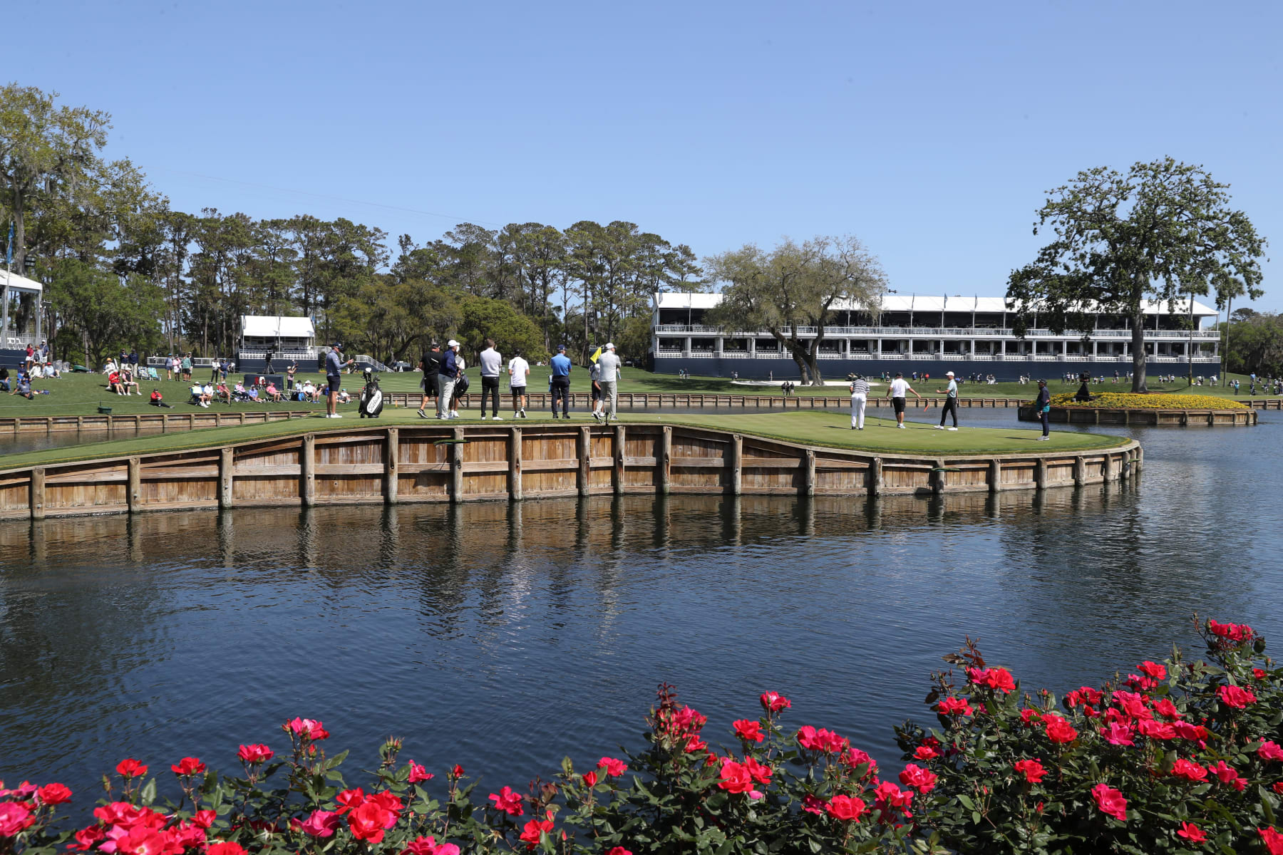 PONTE VEDRA BEACH, FL - MARCH 08: A wide angle generic view of the 17th hole as seen on March 8, 2023, during practice for THE PLAYERS Championship at TPC Sawgrass in Ponte Vedra Beach, Florida. (Photo by Brian Spurlock/Icon Sportswire via Getty Images)