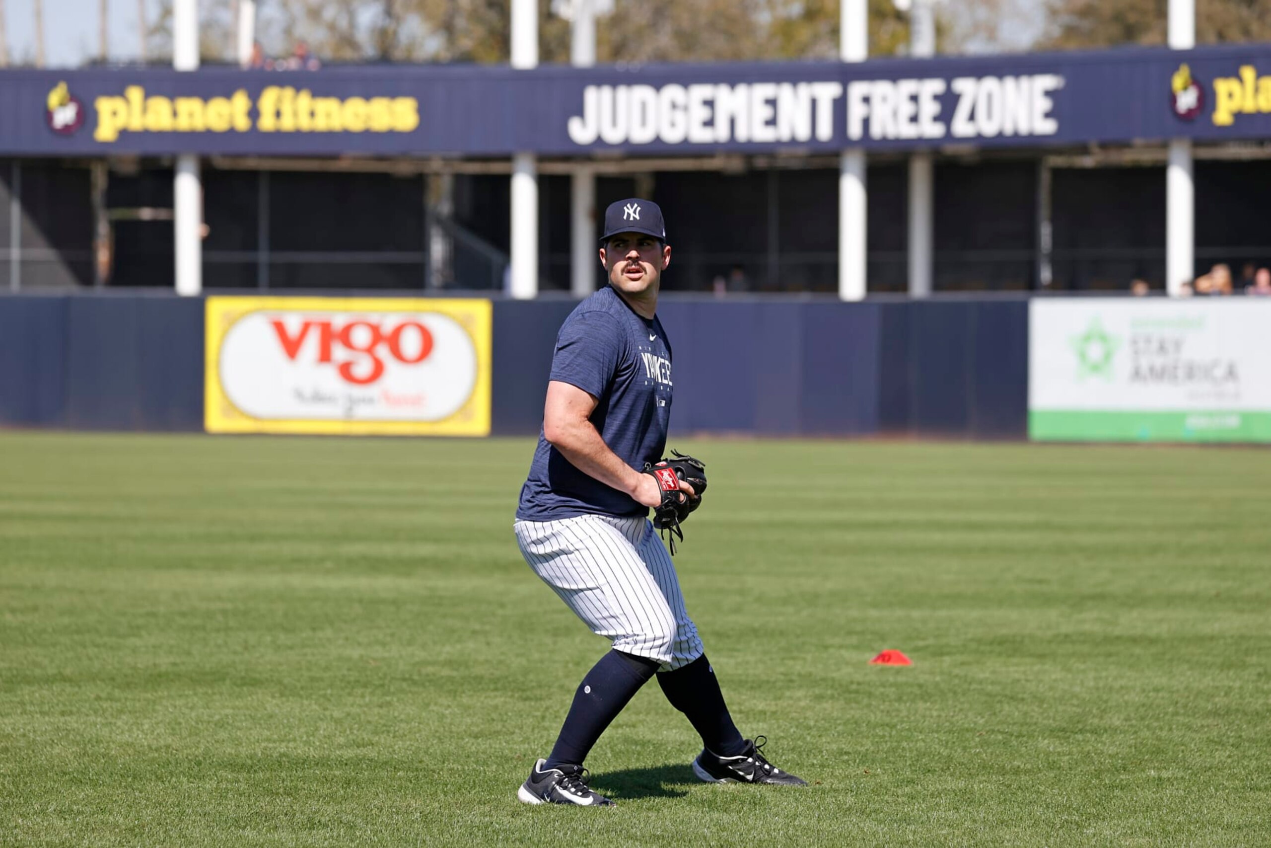 TAMPA, FL - FEBRUARY 20: Carlos Rodón #55 of the New York Yankees during Spring Training at George M. Steinbrenner Field on February 20, 2023 in Tampa, Florida. (Photo by New York Yankees/Getty Images)