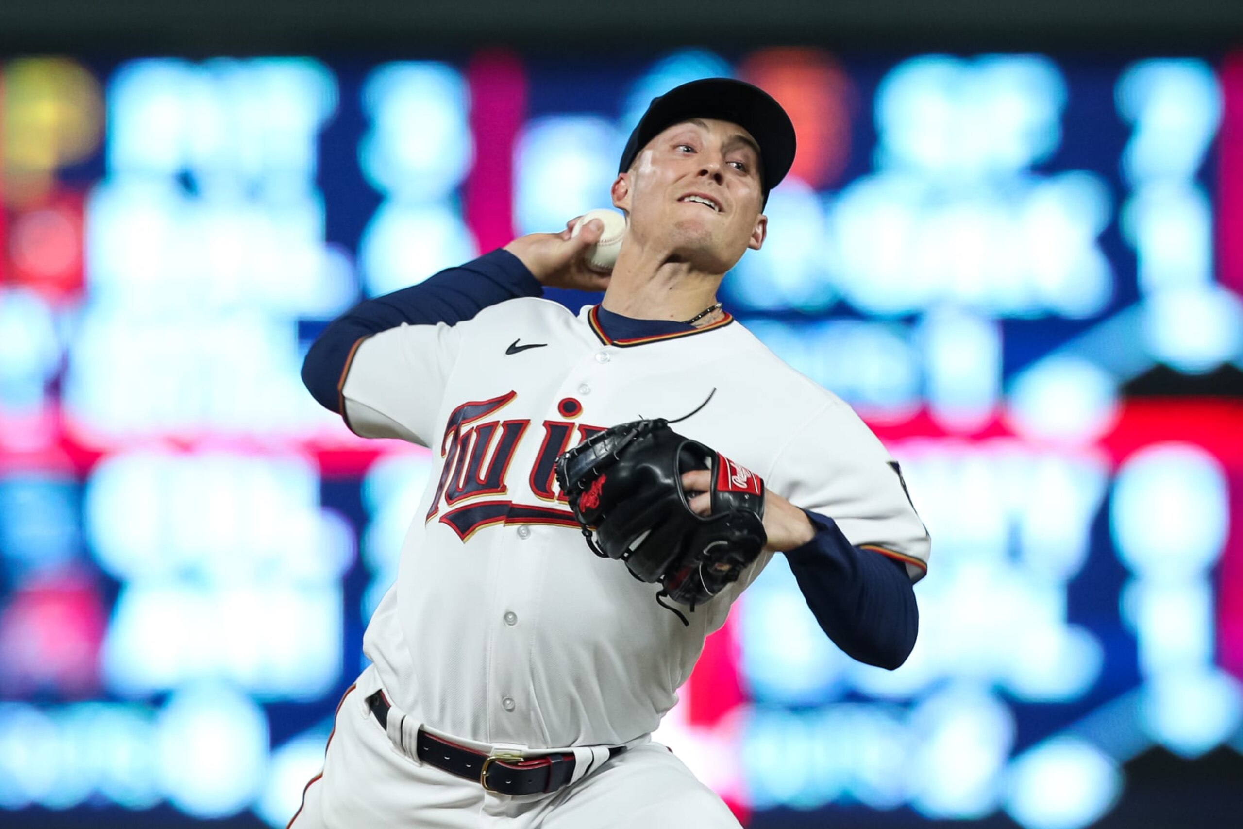 MINNEAPOLIS, MN - AUGUST 06: Griffin Jax #65 of the Minnesota Twins delivers a pitch against the Toronto Blue Jays in the eighth inning of the game at Target Field on August 6, 2022 in Minneapolis, Minnesota. The Twins defeated the Blue Jays 7-3. (Photo by David Berding/Getty Images)