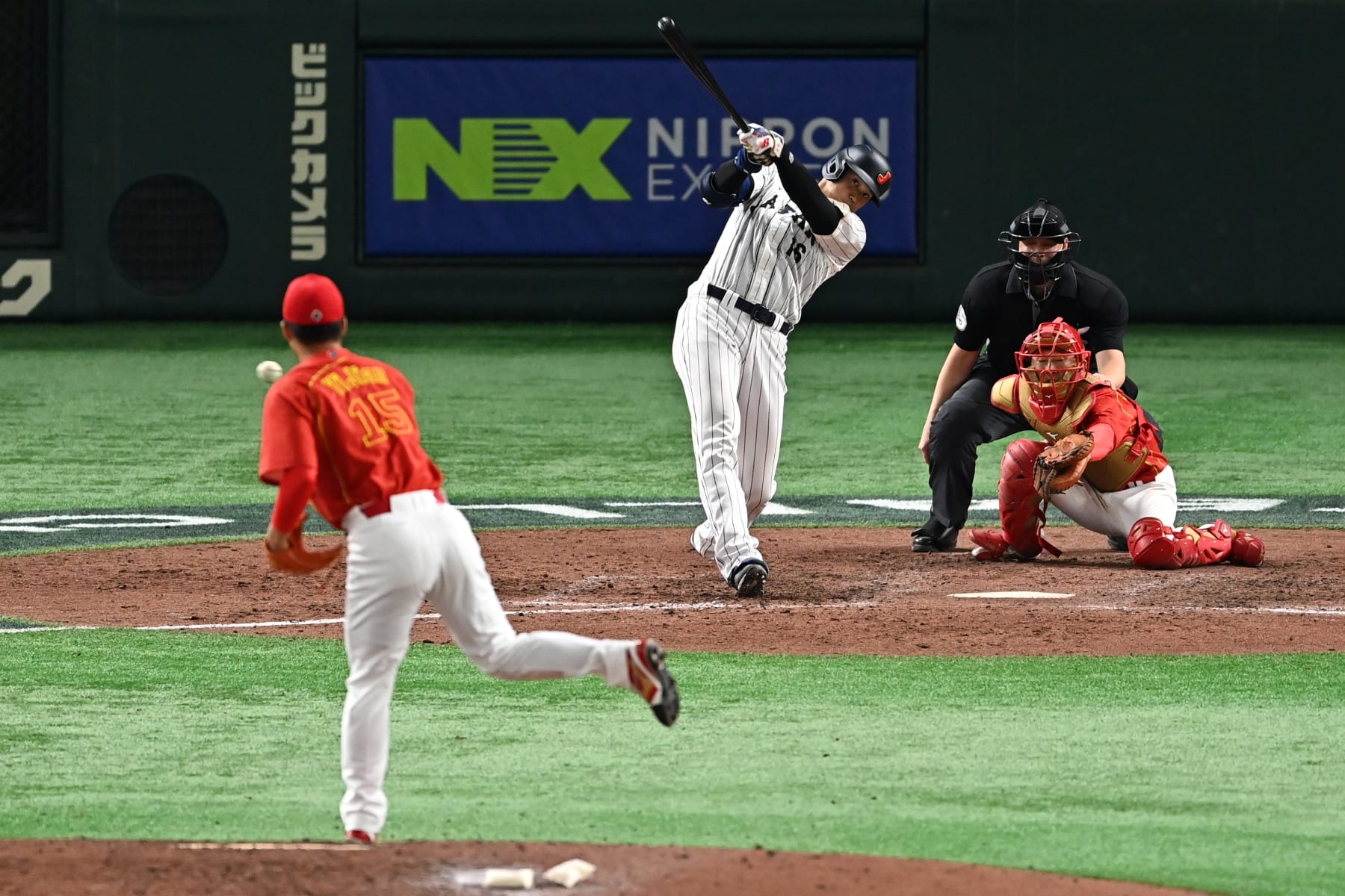 TOKYO, JAPAN - MARCH 09: Shohei Ohtani #16 of Japan hits a single in the eighth inning during the World Baseball Classic Pool B game between China and Japan at Tokyo Dome on March 9, 2023 in Tokyo, Japan. (Photo by Kenta Harada/Getty Images)