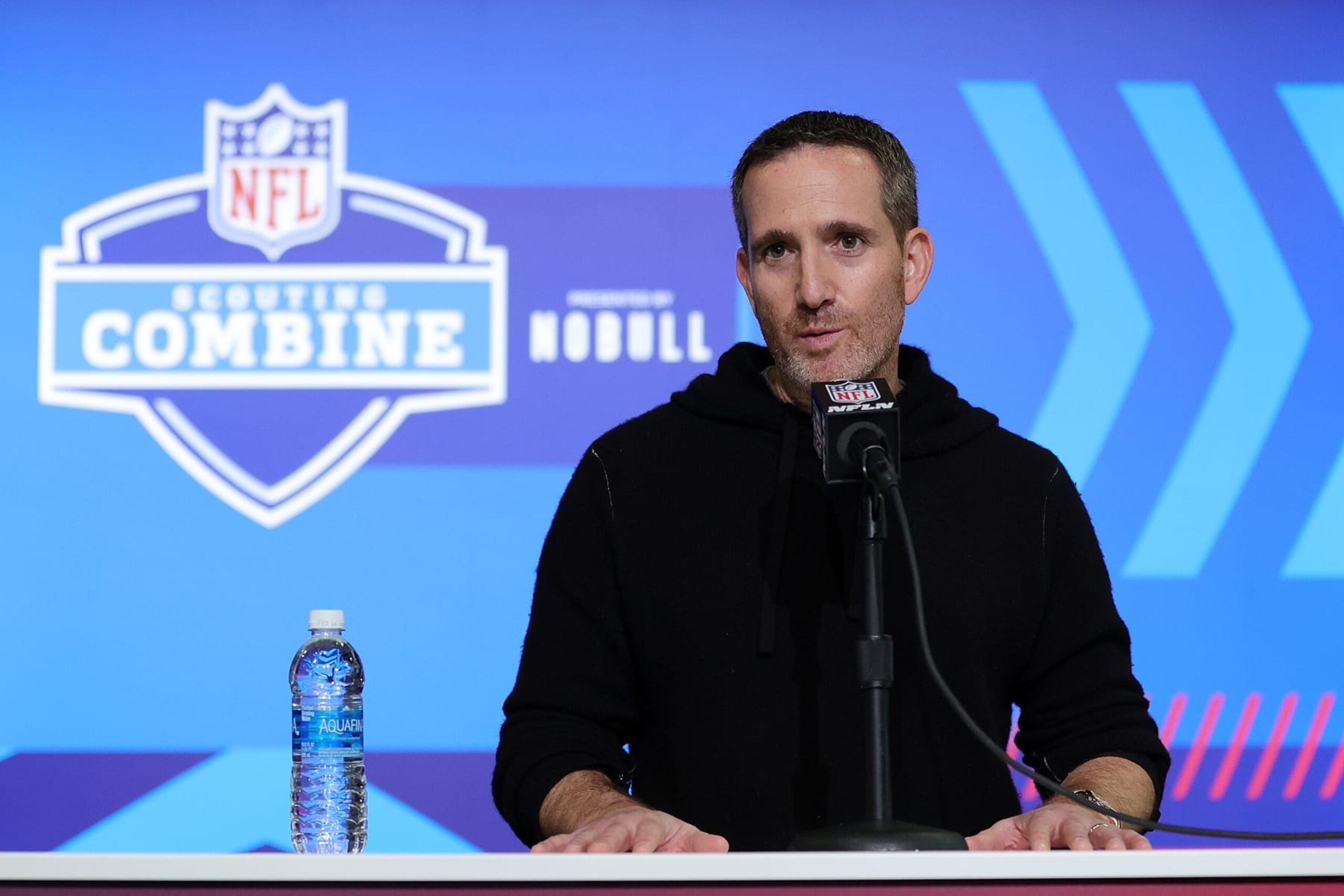 INDIANAPOLIS, INDIANA - FEBRUARY 28: General manager Howie Roseman of the Philadelphia Eagles speaks to the media during the NFL Combine at the Indiana Convention Center on February 28, 2023 in Indianapolis, Indiana. (Photo by Stacy Revere/Getty Images)