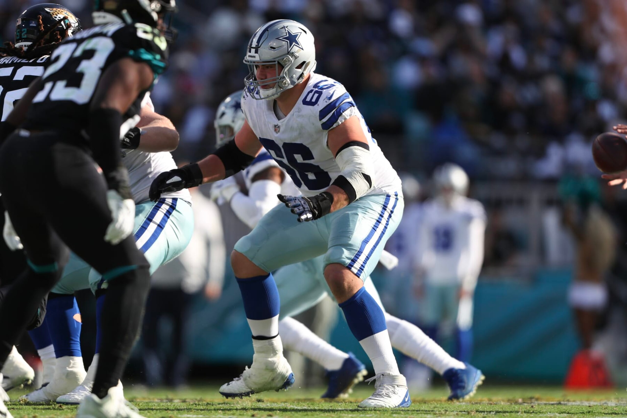 JACKSONVILLE, FLORIDA - DECEMBER 18: Connor McGovern #66 in action during the second half against the Jacksonville Jaguars at TIAA Bank Field on December 18, 2022 in Jacksonville, Florida. (Photo by Courtney Culbreath/Getty Images) JACKSONVILLE, FLORIDA - DECEMBER 18: Connor McGovern #66 in action during the second half against the Jacksonville Jaguars at TIAA Bank Field on December 18, 2022 in Jacksonville, Florida. (Photo by Courtney Culbreath/Getty Images)