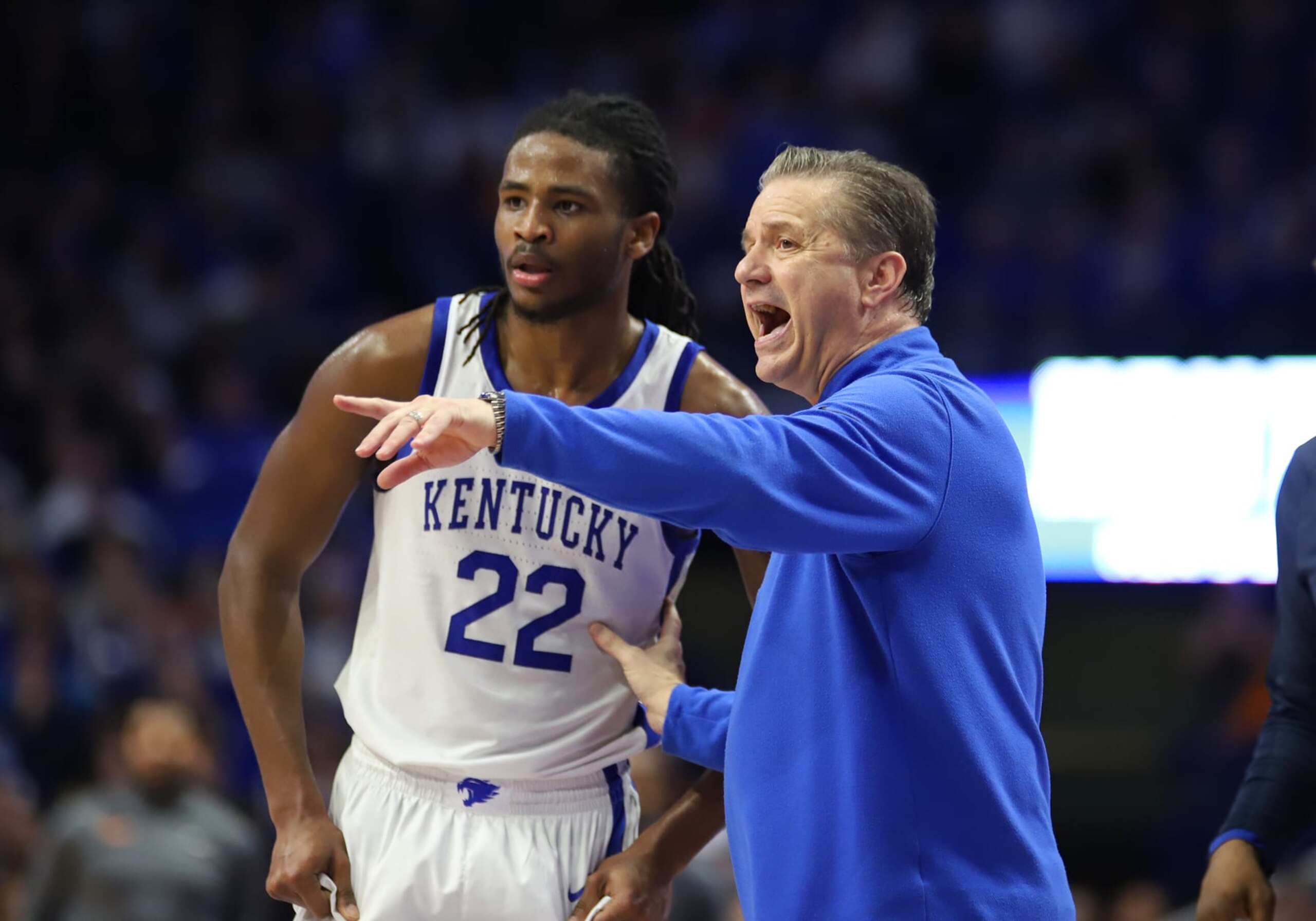Kentucky's Cason Wallace and John Calipari