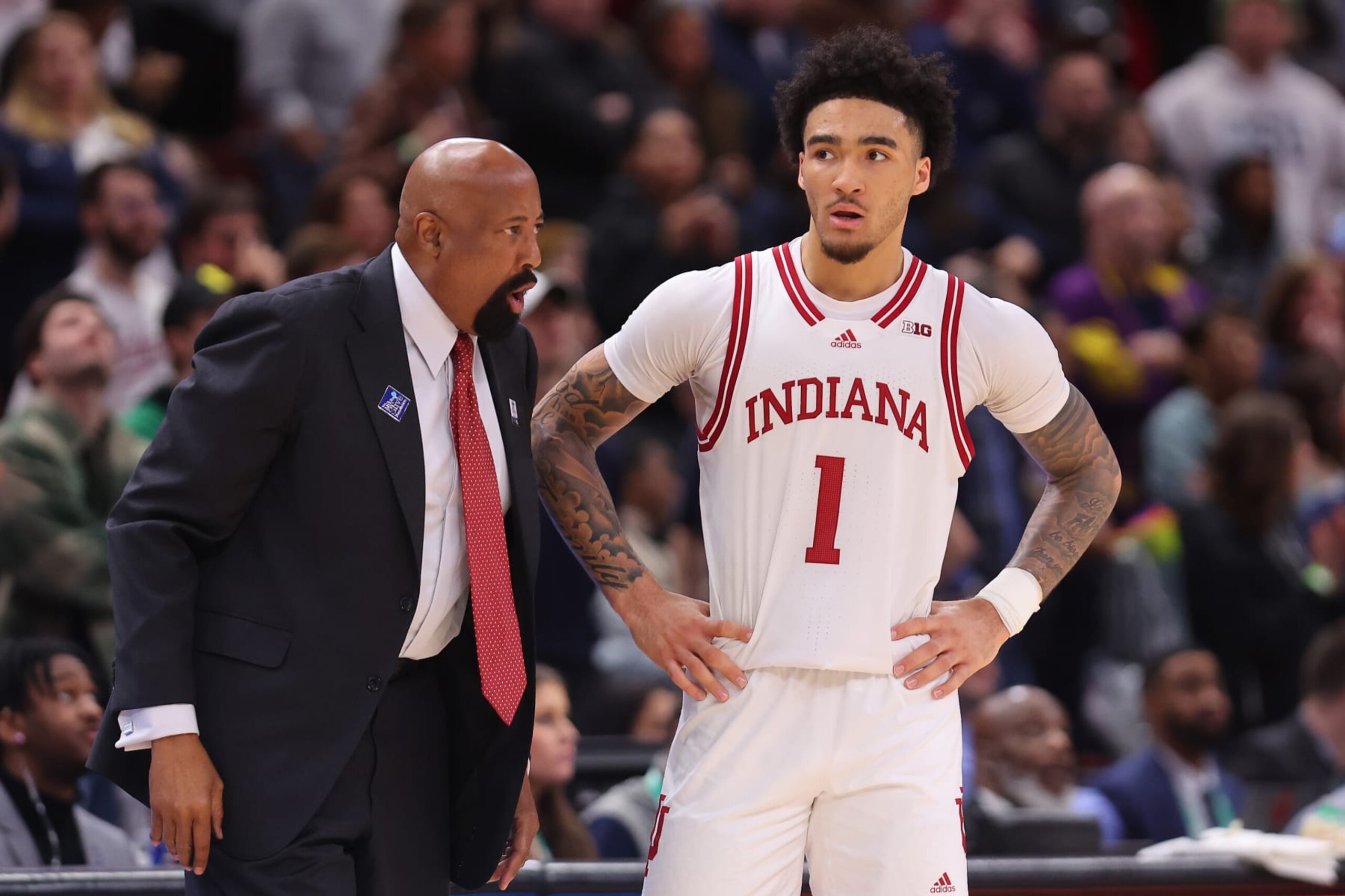 Mike Woodson and Jalen Hood-Schifino