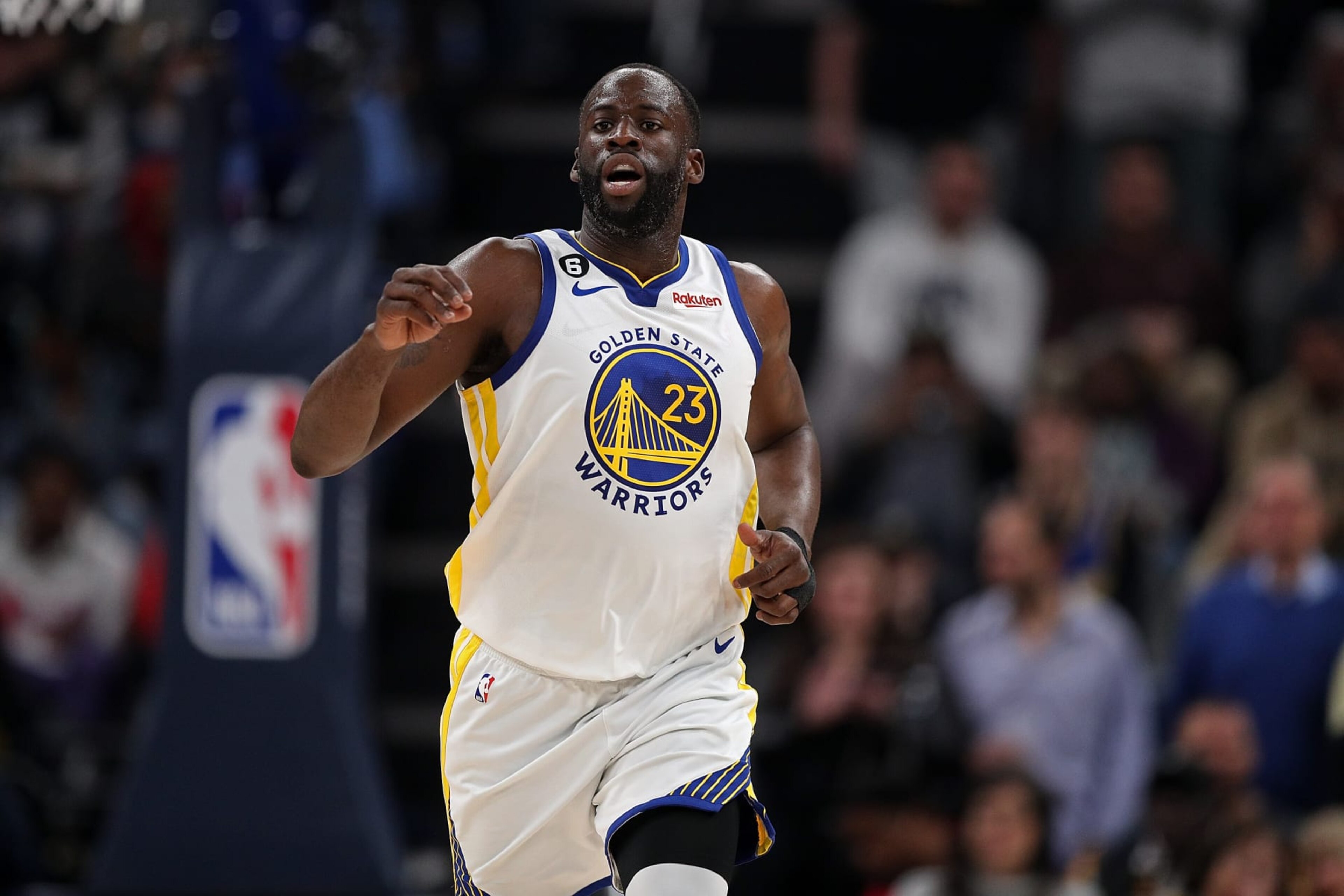 MEMPHIS, TENNESSEE - MARCH 09: Draymond Green #23 of the Golden State Warriors reacts during the game against the Memphis Grizzlies at FedExForum on March 09, 2023 in Memphis, Tennessee. NOTE TO USER: User expressly acknowledges and agrees that, by downloading and or using this photograph, User is consenting to the terms and conditions of the Getty Images License Agreement. (Photo by Justin Ford/Getty Images) MEMPHIS, TENNESSEE - MARCH 09: Draymond Green #23 of the Golden State Warriors reacts during the game against the Memphis Grizzlies at FedExForum on March 09, 2023 in Memphis, Tennessee. NOTE TO USER: User expressly acknowledges and agrees that, by downloading and or using this photograph, User is consenting to the terms and conditions of the Getty Images License Agreement. (Photo by Justin Ford/Getty Images)