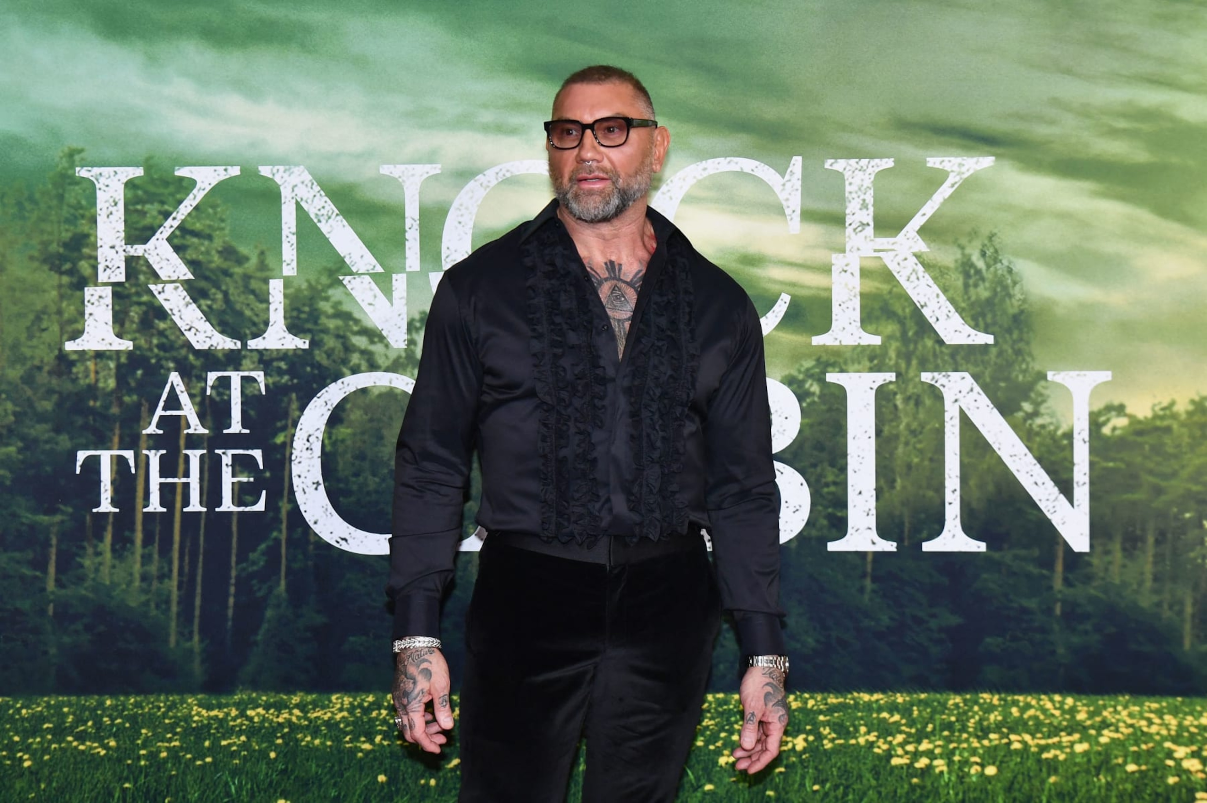 US actor Dave Bautista arrives for the world premiere of Universal Pictures' "Knock at the Cabin", at Jazz at Lincoln Centers Frederick P. Rose Hall in New York City on January 30, 2023. (Photo by ANGELA WEISS / AFP) (Photo by ANGELA WEISS/AFP via Getty Images)