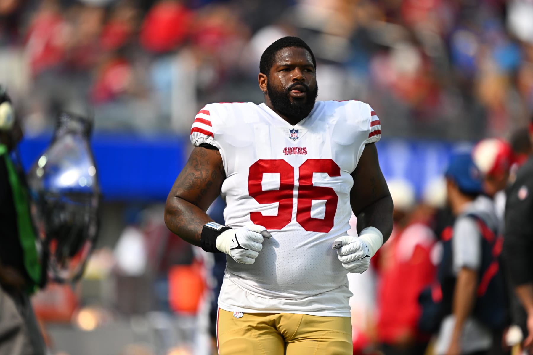 Football: San Francisco 49ers Sheldon Day (96) in action, runs on the field vs. Los Angeles Rams at SoFi Stadium.
Inglewood, CA 10/30/2022
CREDIT: John W. McDonough (Photo by John W. McDonough/Sports Illustrated via Getty Images)
(Set Number: X164222 TK1)