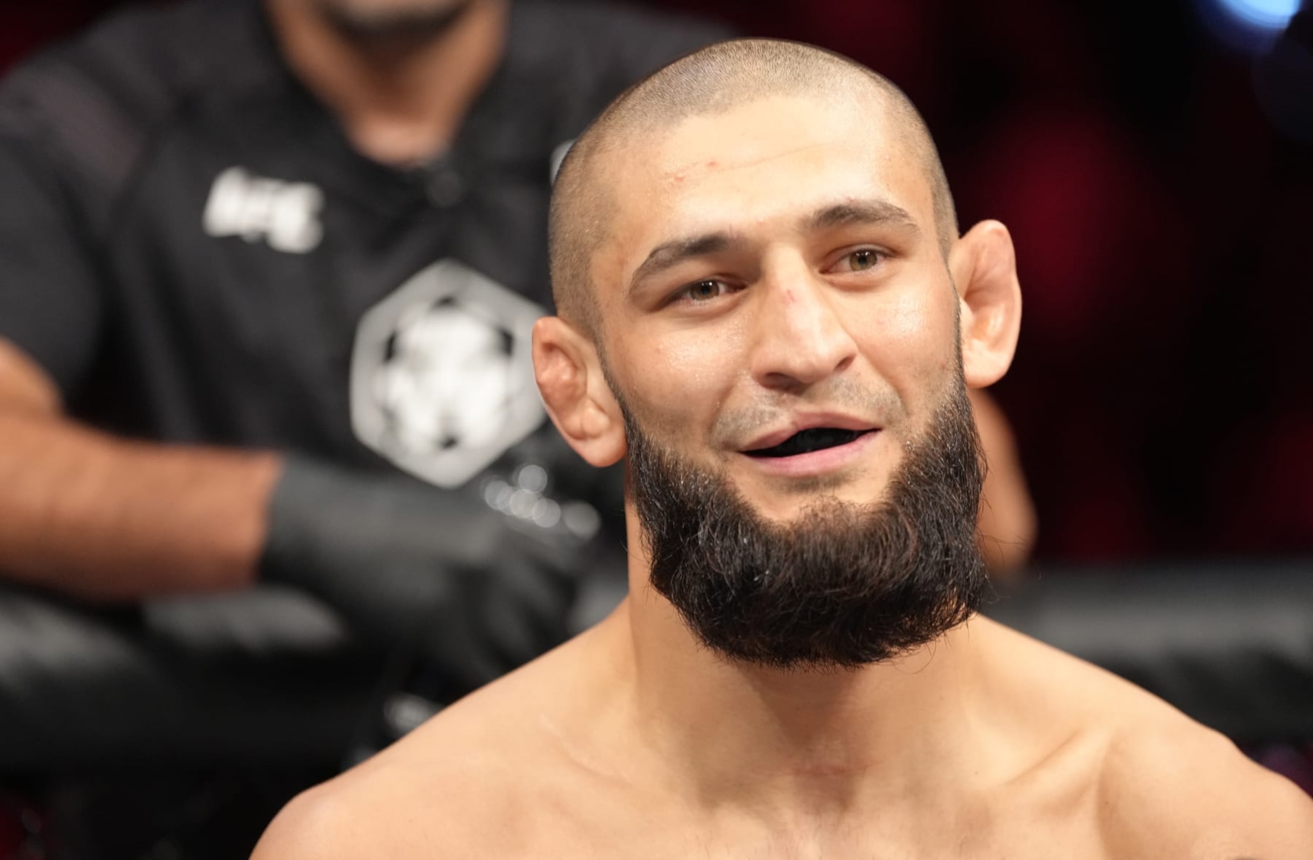 LAS VEGAS, NEVADA - SEPTEMBER 10: Khamzat Chimaev of Russia prepares to fight Kevin Holland in a 180-pound catchweight fight during the UFC 279 event at T-Mobile Arena on September 10, 2022 in Las Vegas, Nevada. (Photo by Jeff Bottari/Zuffa LLC)