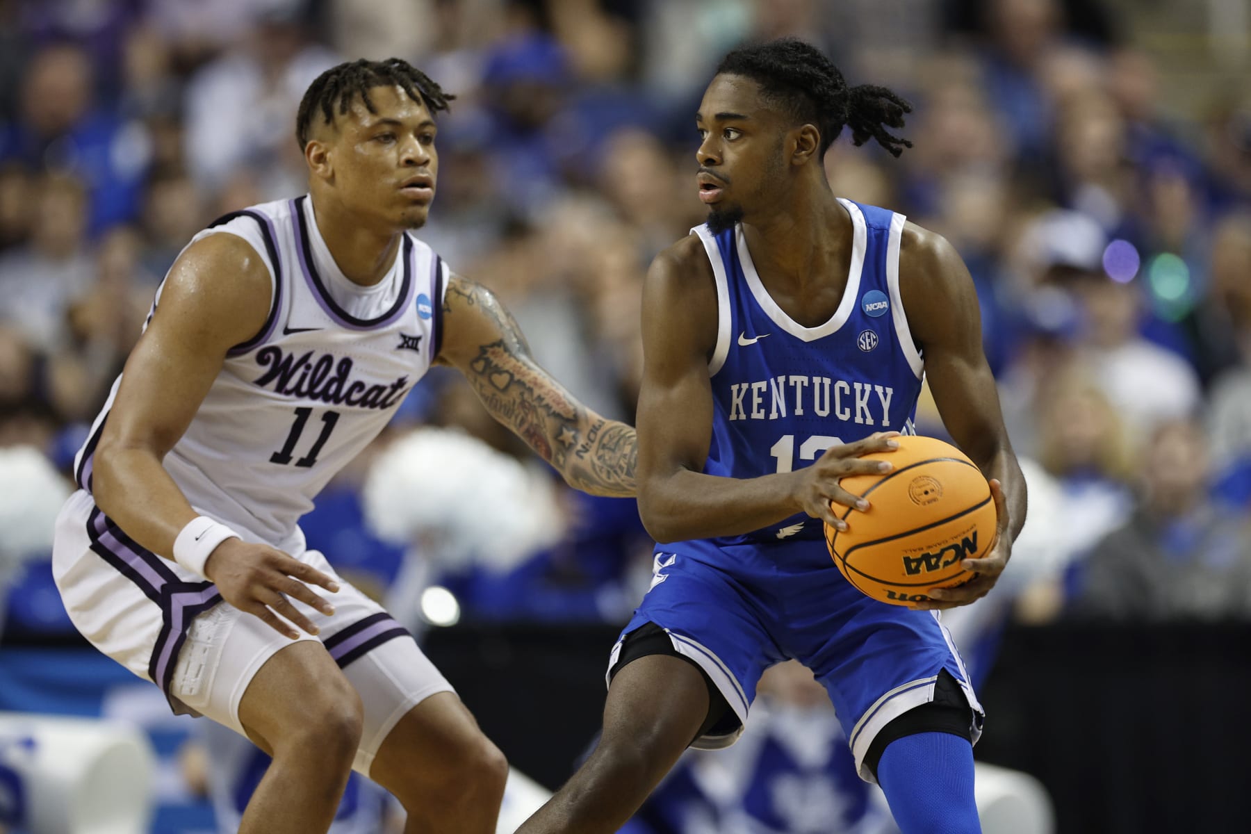 Kansas State's Keyontae Johnson and Kentucky's Antonio Reeves