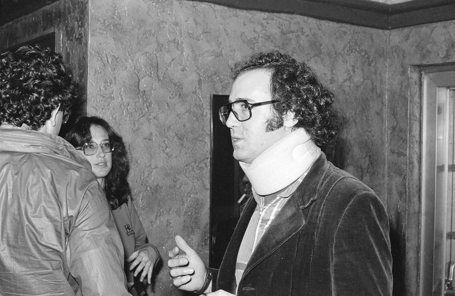 Comedian Andy Kaufman with a neck brace, June, 1982. (AP Photo)