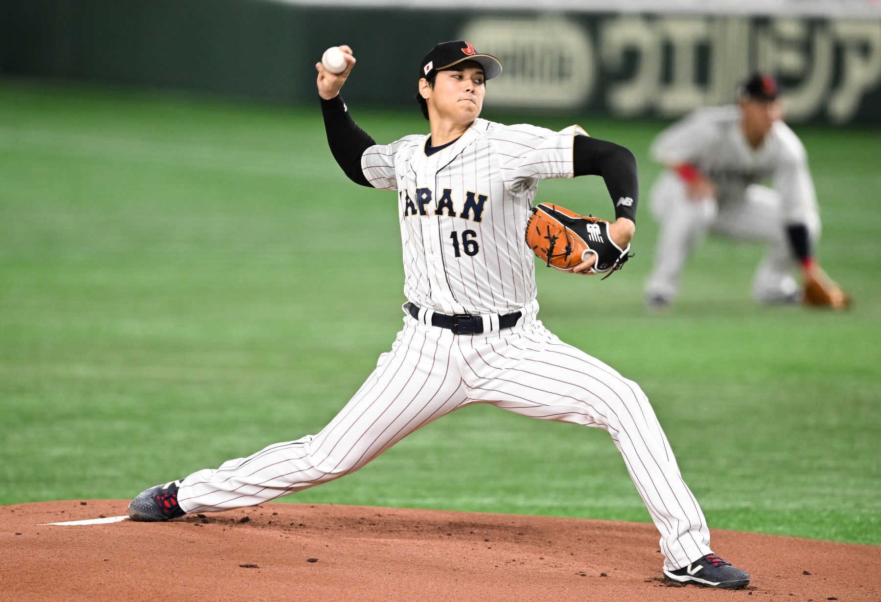 TOKYO, JAPAN - MARCH 16: Shohei Ohtani #16 of Team Japan pitches in the top of the first inning during the World Baseball Classic quarterfinal between Italy and Japan at Tokyo Dome on March 16, 2023 in Tokyo, Japan. (Photo by Gene Wang/Getty Images)