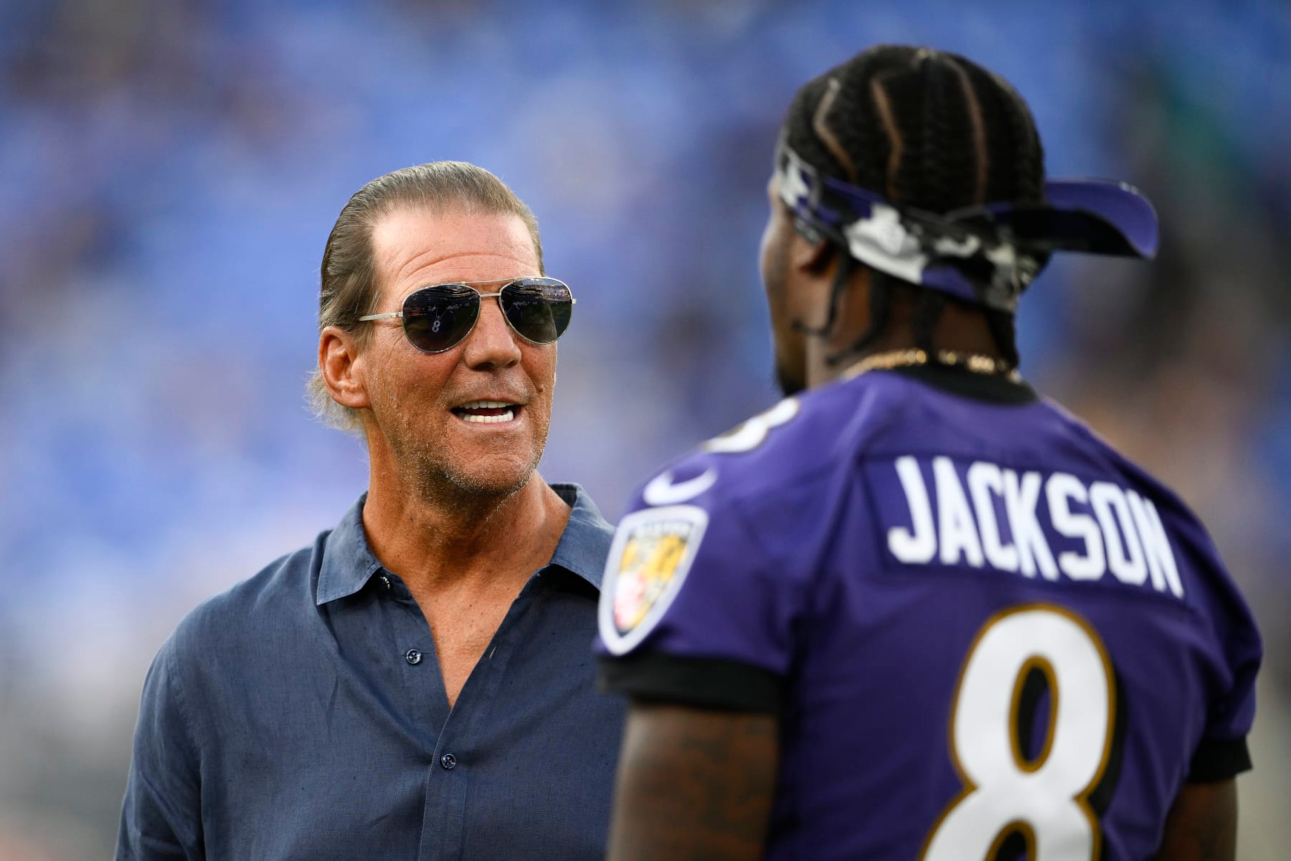 Ravens owner Steve Bisciotti with Lamar Jackson.