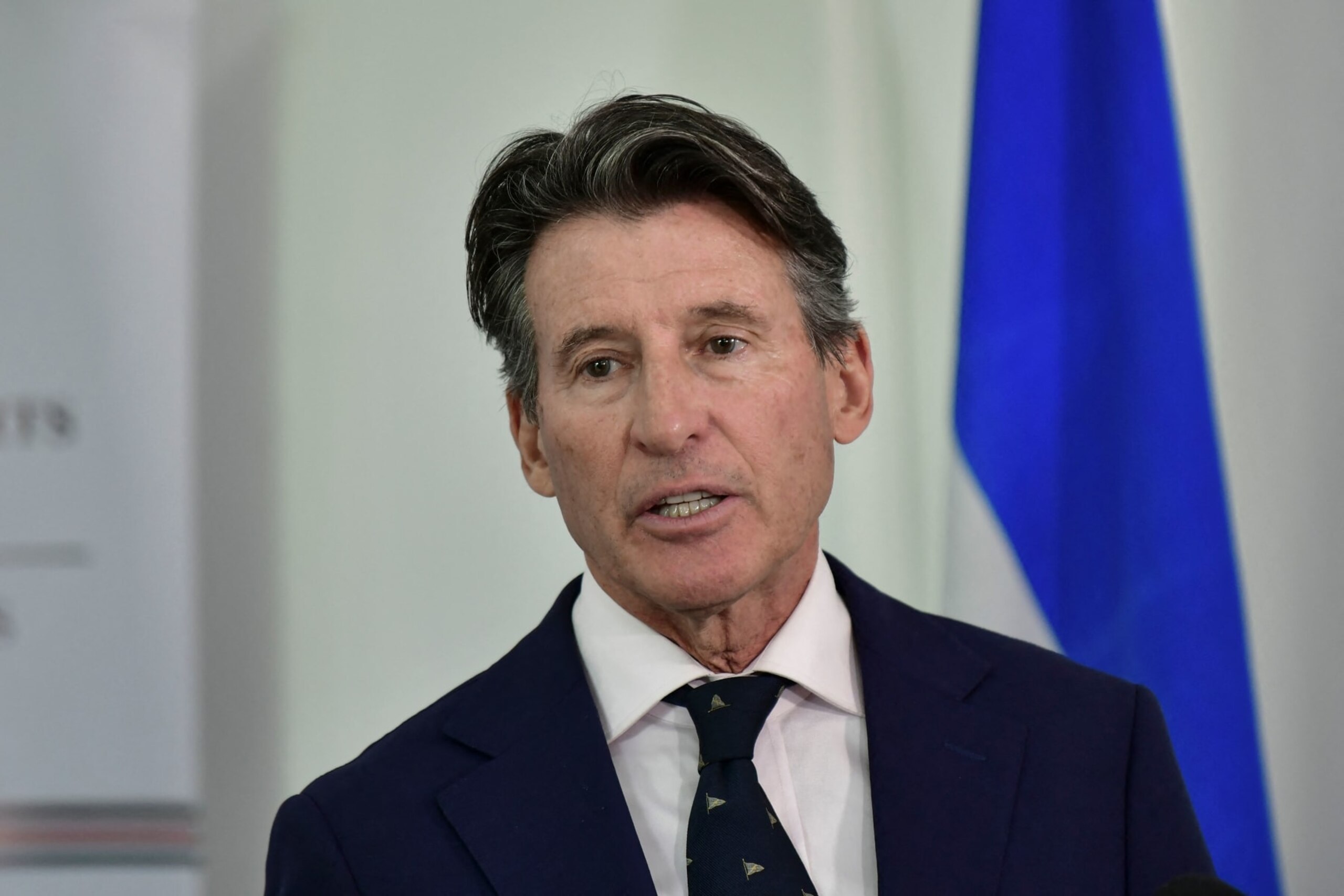 World Athletics chief Sebastian Coe attends a press conference held jointly with Kenya's Cabinet Secretary for Sports Ababu Namwamba (not seen) in Nairobi on January 5, 2023. - Kenyan President William Ruto said after meeting Coe that Kenya would endeavour to curb doping adding that Kenya will not spare any efforts in the fight against doping and the Government will go an extra mile in protecting the integrity of athletics.
Kenya vowed to clean up its act after last year escaping a World Athletics ban for doping that threatened to make the east African track and field powerhouse a sporting pariah. (Photo by Tony KARUMBA / AFP) (Photo by TONY KARUMBA/AFP via Getty Images)