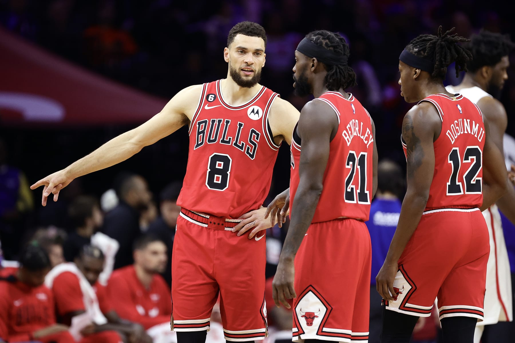 Zach LaVine, Patrick Beverley and Ayo Dosunmu