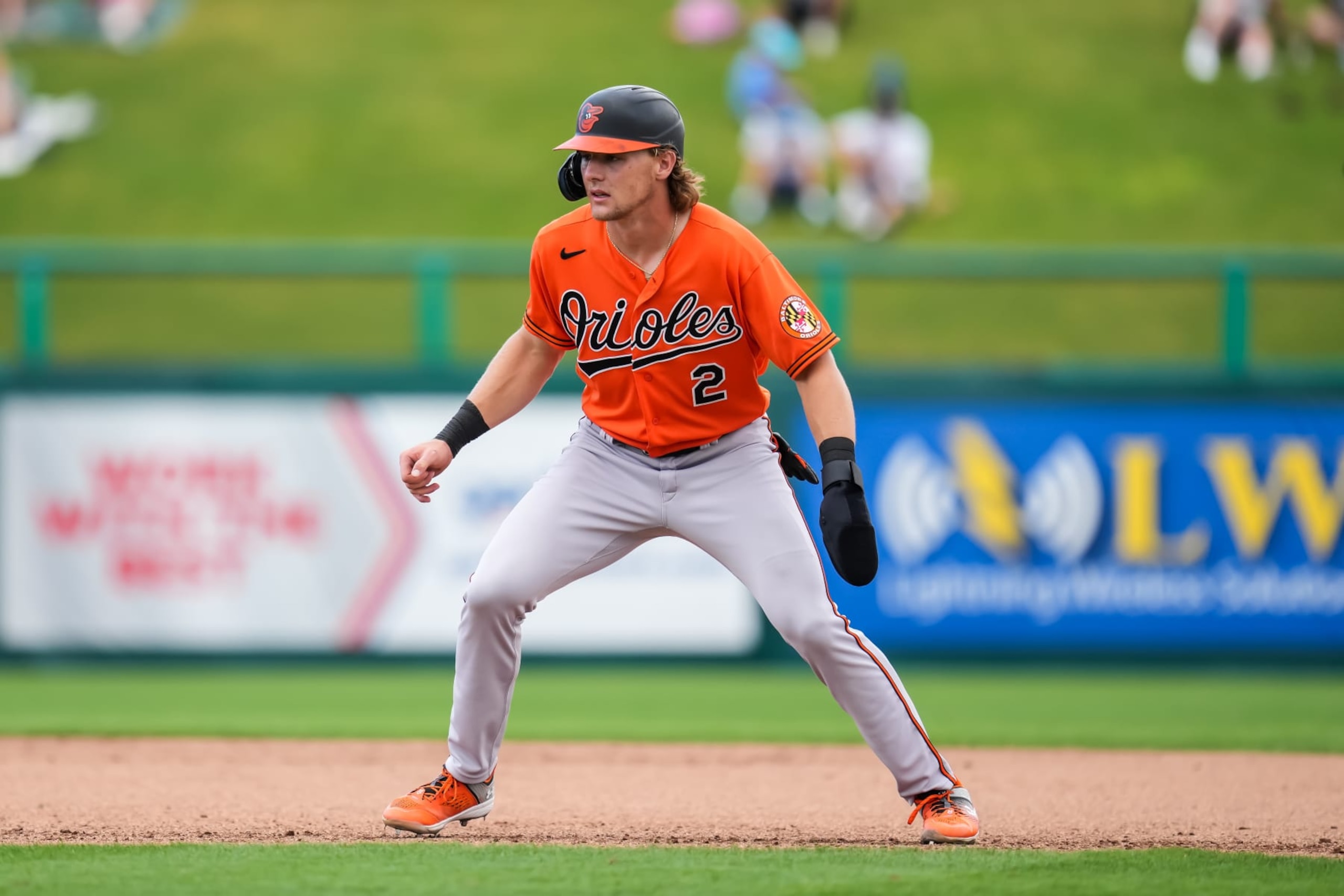 FORT MYERS, FL- MARCH 07: Gunnar Henderson #2 of the Baltimore Orioles runs during a spring training game against the Minnesota Twins on March 7, 2023 at the Hammond Stadium in Fort Myers, Florida. (Photo by Brace Hemmelgarn/Minnesota Twins/Getty Images)