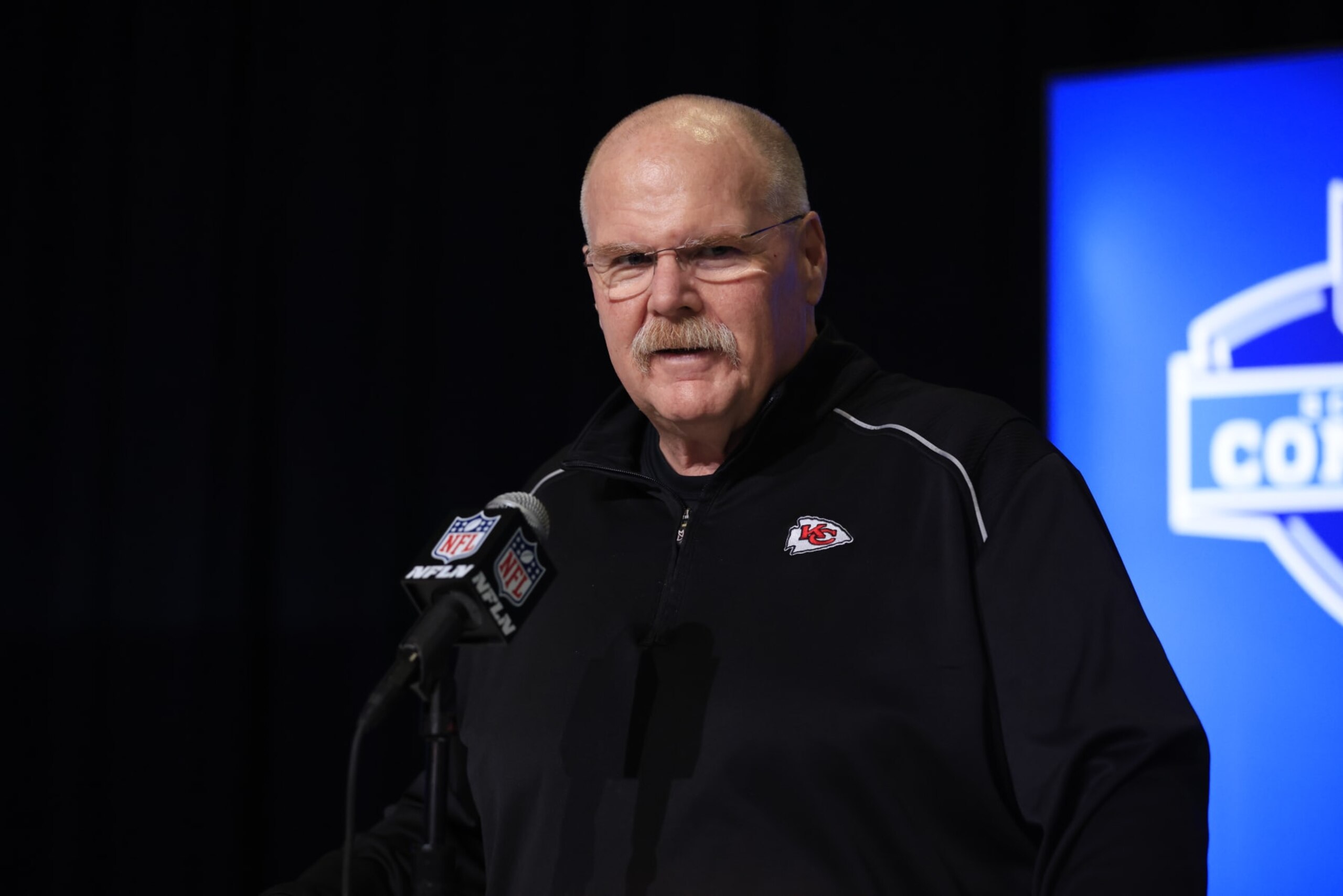 INDIANAPOLIS, INDIANA - MARCH 01: Head coach Andy Reid of the Kansas City Chiefs speaks with the media during the NFL Combine at Lucas Oil Stadium on February 28, 2023 in Indianapolis, Indiana. (Photo by Justin Casterline/Getty Images) INDIANAPOLIS, INDIANA - MARCH 01: Head coach Andy Reid of the Kansas City Chiefs speaks with the media during the NFL Combine at Lucas Oil Stadium on February 28, 2023 in Indianapolis, Indiana. (Photo by Justin Casterline/Getty Images)