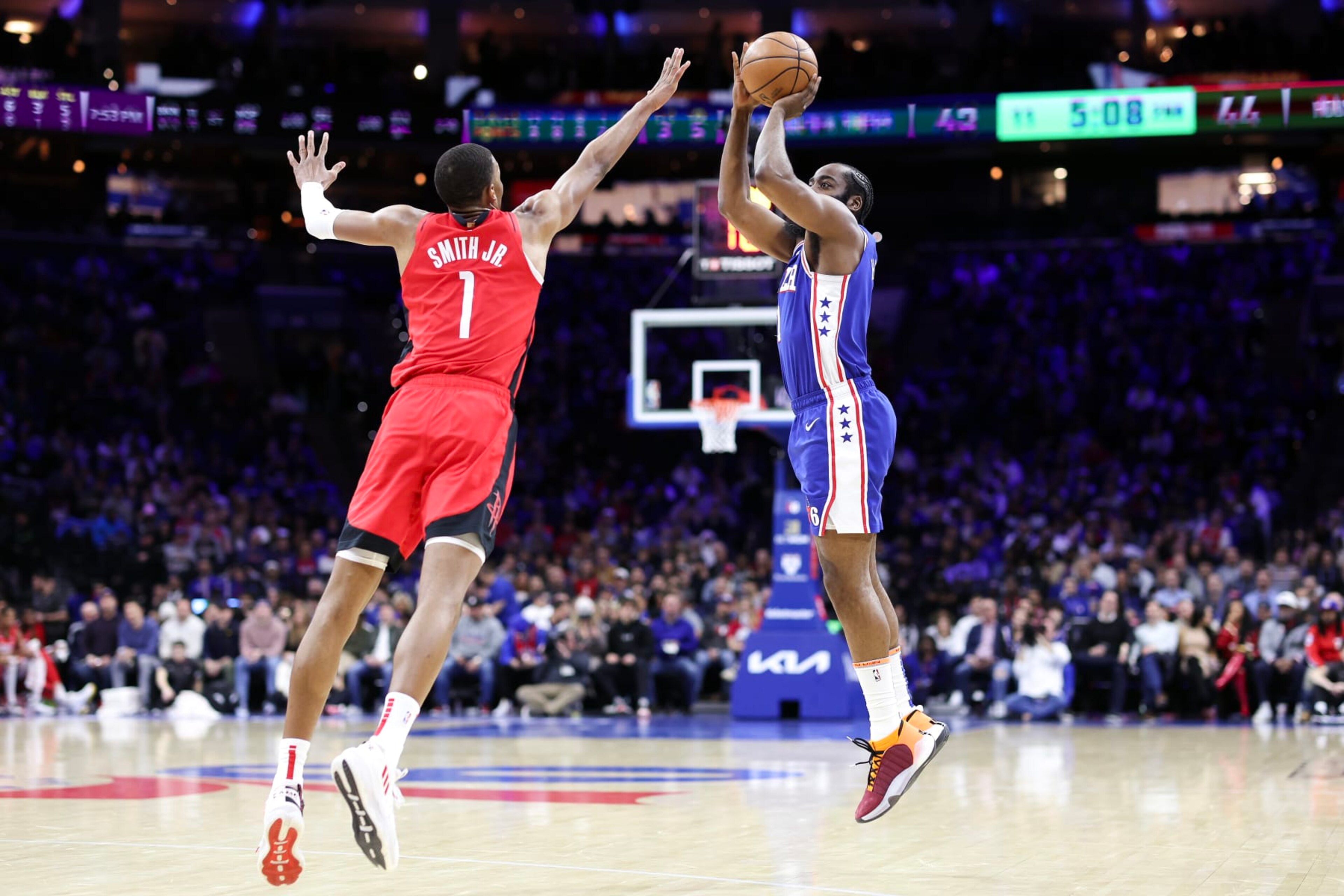 James Harden and Jabari Smith Jr. James Harden and Jabari Smith Jr.