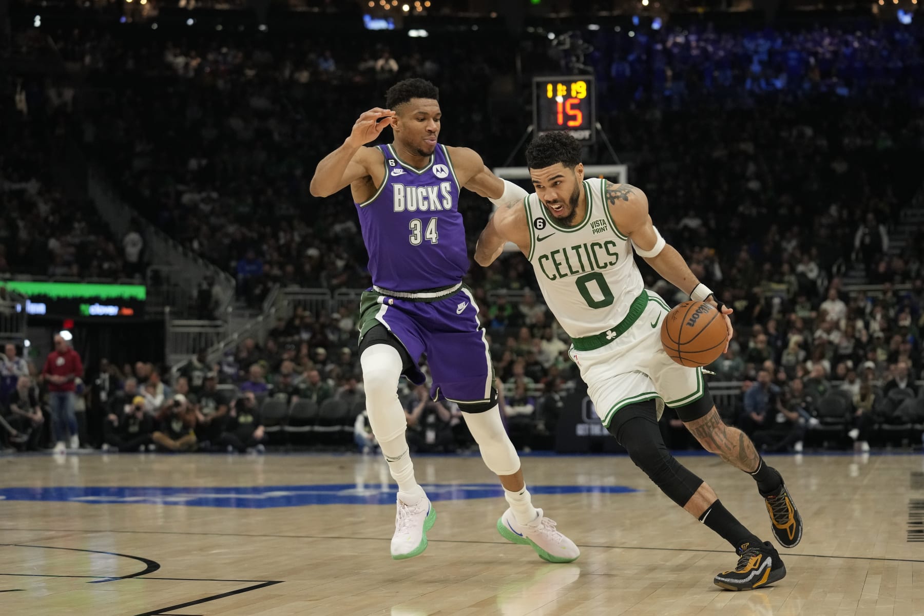 Giannis Antetokounmpo and Jayson Tatum