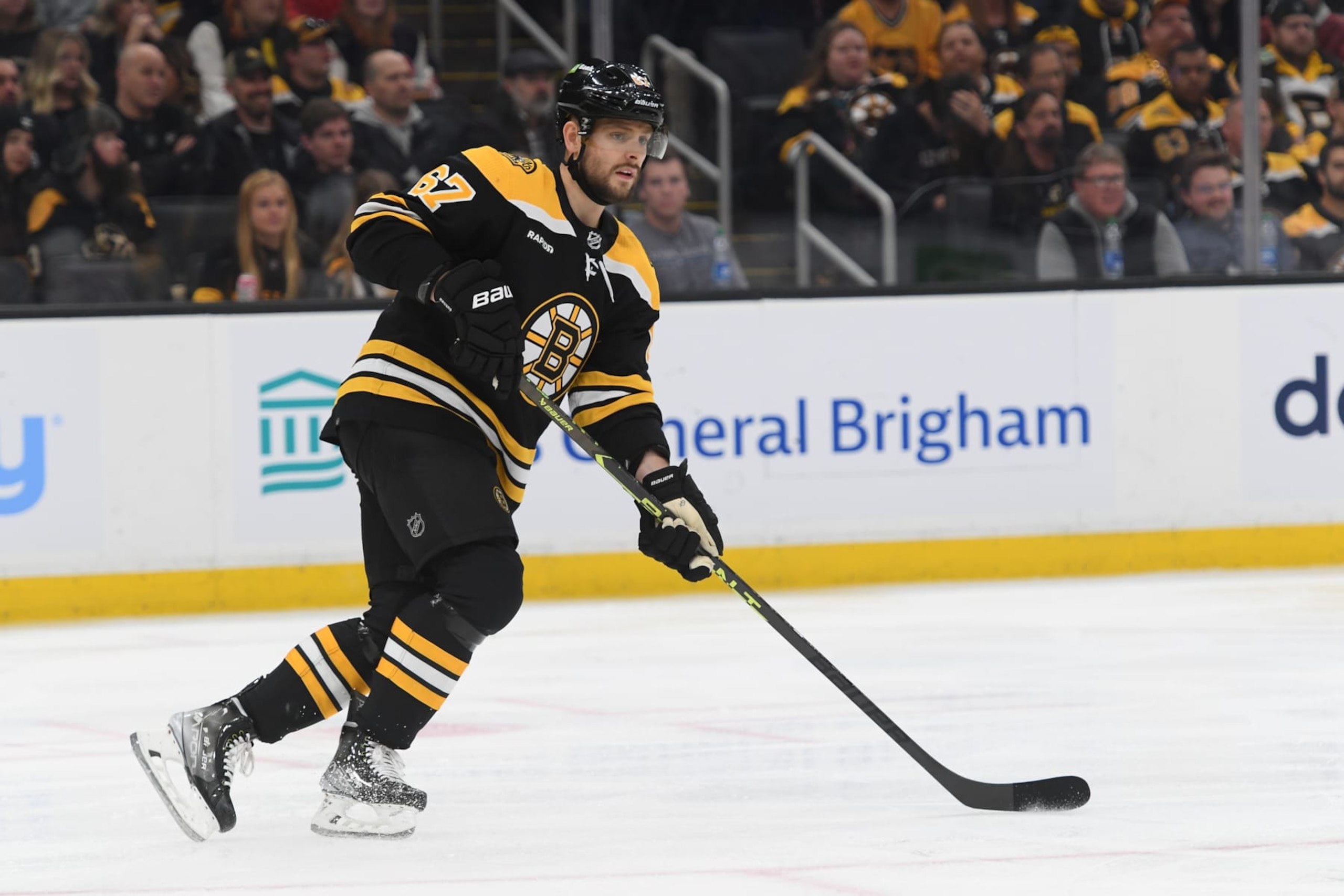 BOSTON, MASSACHUSETTS - MARCH 30: Jakub Zboril #67 of the Boston Bruins skates against the Columbus Blue Jackets at the TD Garden on March 30, 2023 in Boston, Massachusetts. (Photo by Steve Babineau/NHLI via Getty Images)