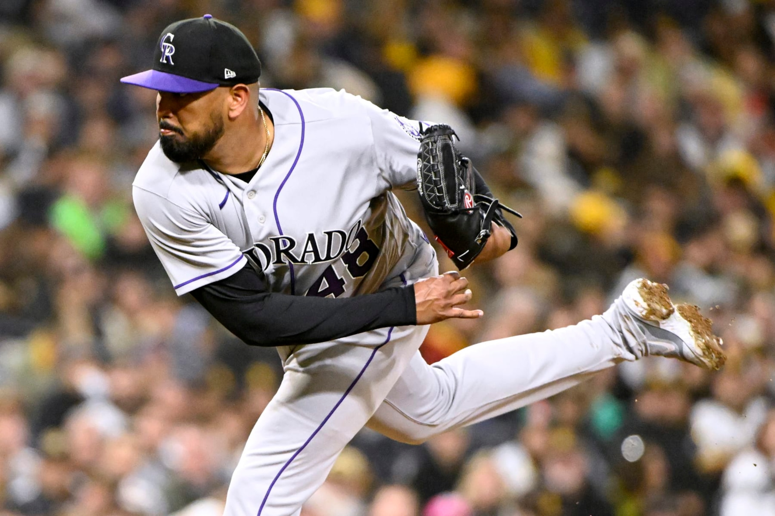Colorado Rockies starting pitcher German Marquez throws to a San Diego Padres batter during the third inning of a baseball game in San Diego, Thursday, March 30, 2023. (AP Photo/Alex Gallardo) Colorado Rockies starting pitcher German Marquez throws to a San Diego Padres batter during the third inning of a baseball game in San Diego, Thursday, March 30, 2023. (AP Photo/Alex Gallardo)