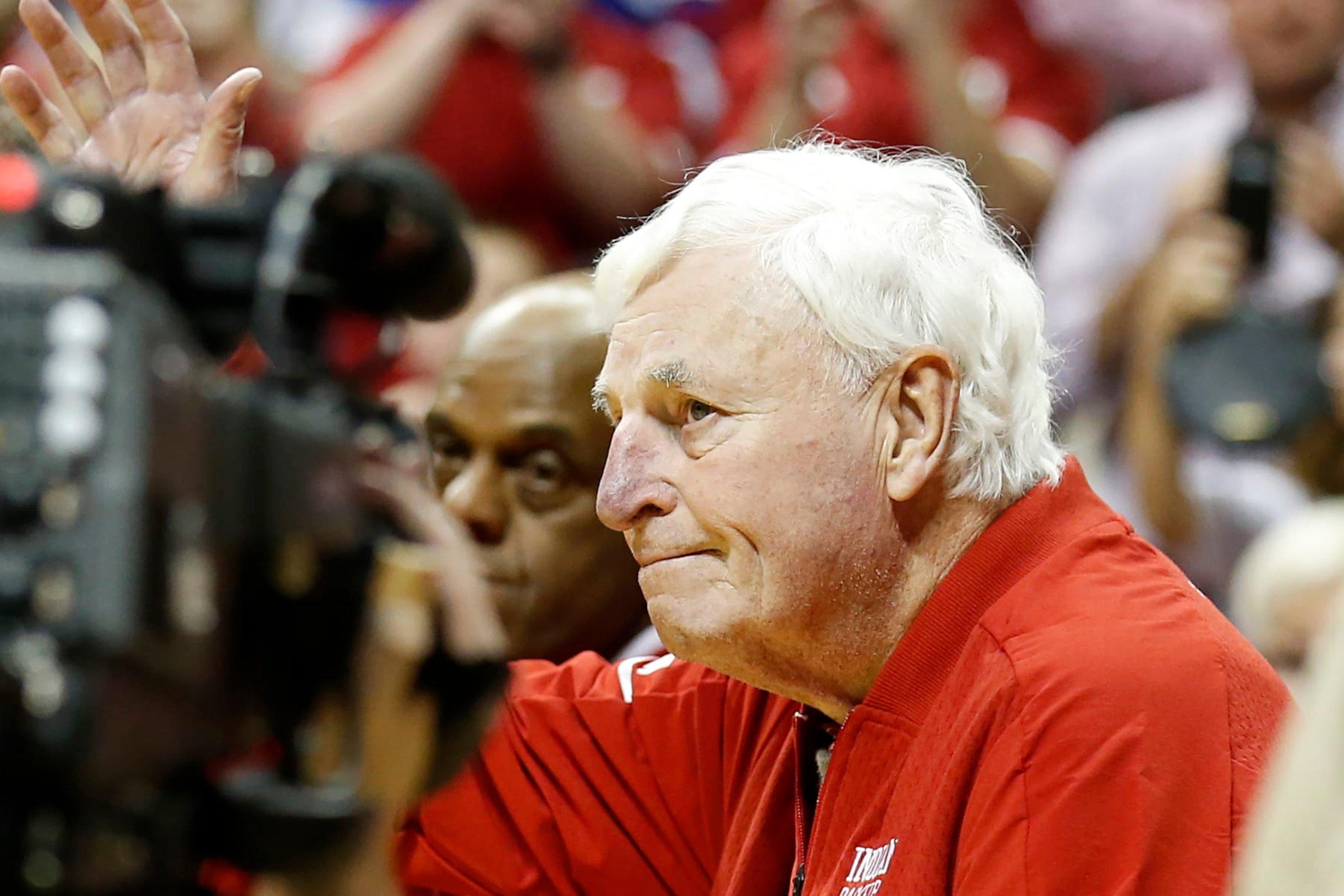 BLOOMINGTON, INDIANA - FEBRUARY 08: Former Indiana Hoosiers Head coach Bob Knight on the court during halftime of the game against the Purdue Boilermakers at Assembly Hall on February 08, 2020 in Bloomington, Indiana. (Photo by Justin Casterline/Getty Images)