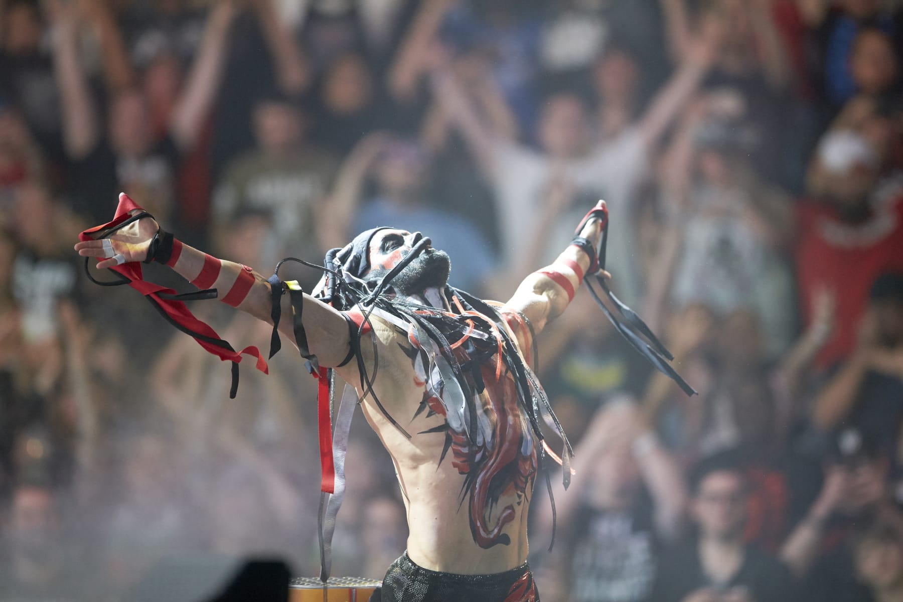 Professional Wrestling: WWE SummerSlam: Finn Balor in ring during match at Barclays Center.
Brooklyn, NY 8/19/2018
CREDIT: Rob Tringali (Photo by Rob Tringali /Sports Illustrated via Getty Images)
(Set Number: X162079 TK1 )