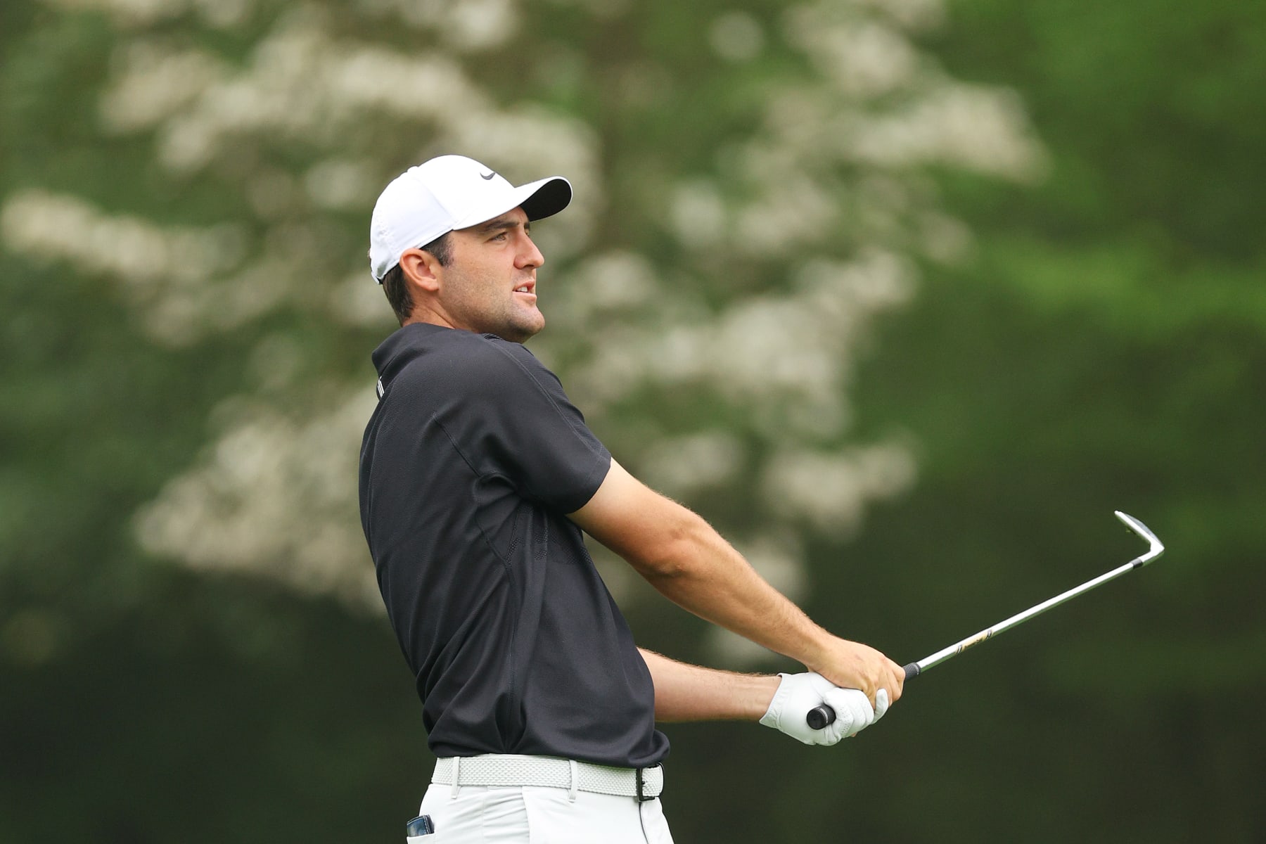 AUGUSTA, GEORGIA - APRIL 04: Scottie Scheffler of the United States plays a shot on the 11th hole during a practice round prior to the 2023 Masters Tournament at Augusta National Golf Club on April 04, 2023 in Augusta, Georgia. (Photo by Andrew Redington/Getty Images)