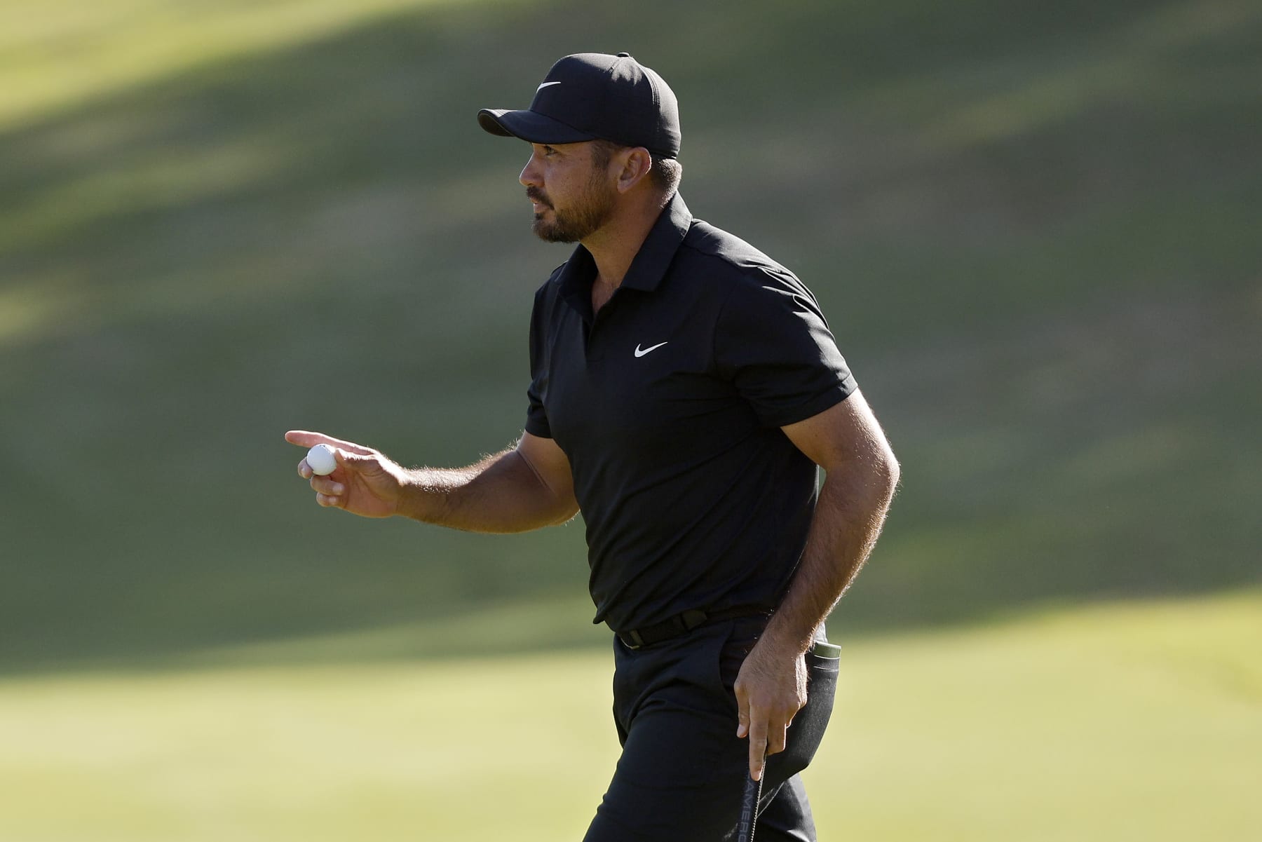 AUSTIN, TEXAS - MARCH 25: Jason Day of Australia reacts after making birdie on the eighth green during day four of the World Golf Championships-Dell Technologies Match Play at Austin Country Club on March 25, 2023 in Austin, Texas. (Photo by Mike Mulholland/Getty Images)