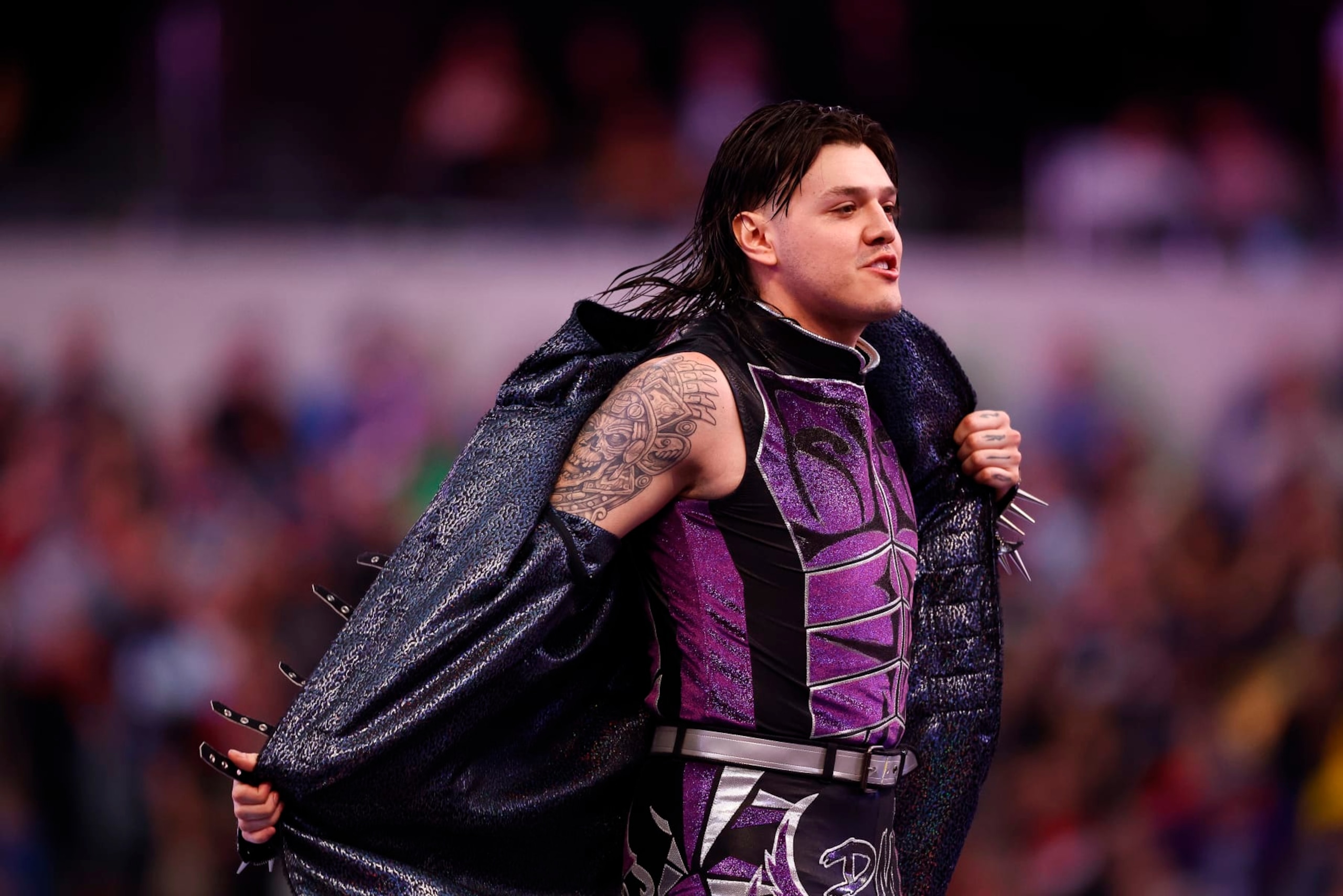 INGLEWOOD, CALIFORNIA - APRIL 01: Dominik Mysterio during WrestleMania Goes Hollywood at SoFi Stadium on April 01, 2023 in Inglewood, California. (Photo by Ronald Martinez/Getty Images) INGLEWOOD, CALIFORNIA - APRIL 01: Dominik Mysterio during WrestleMania Goes Hollywood at SoFi Stadium on April 01, 2023 in Inglewood, California. (Photo by Ronald Martinez/Getty Images)