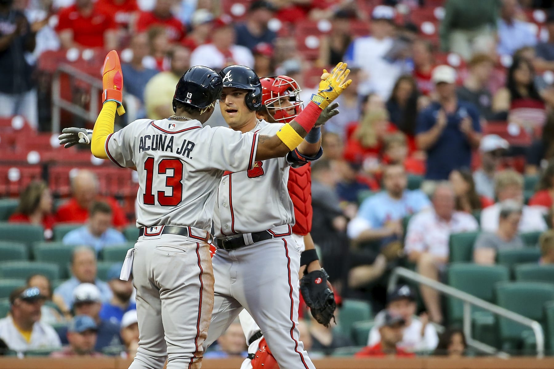 Ronald Acuña Jr. (L) and Austin Riley (R)