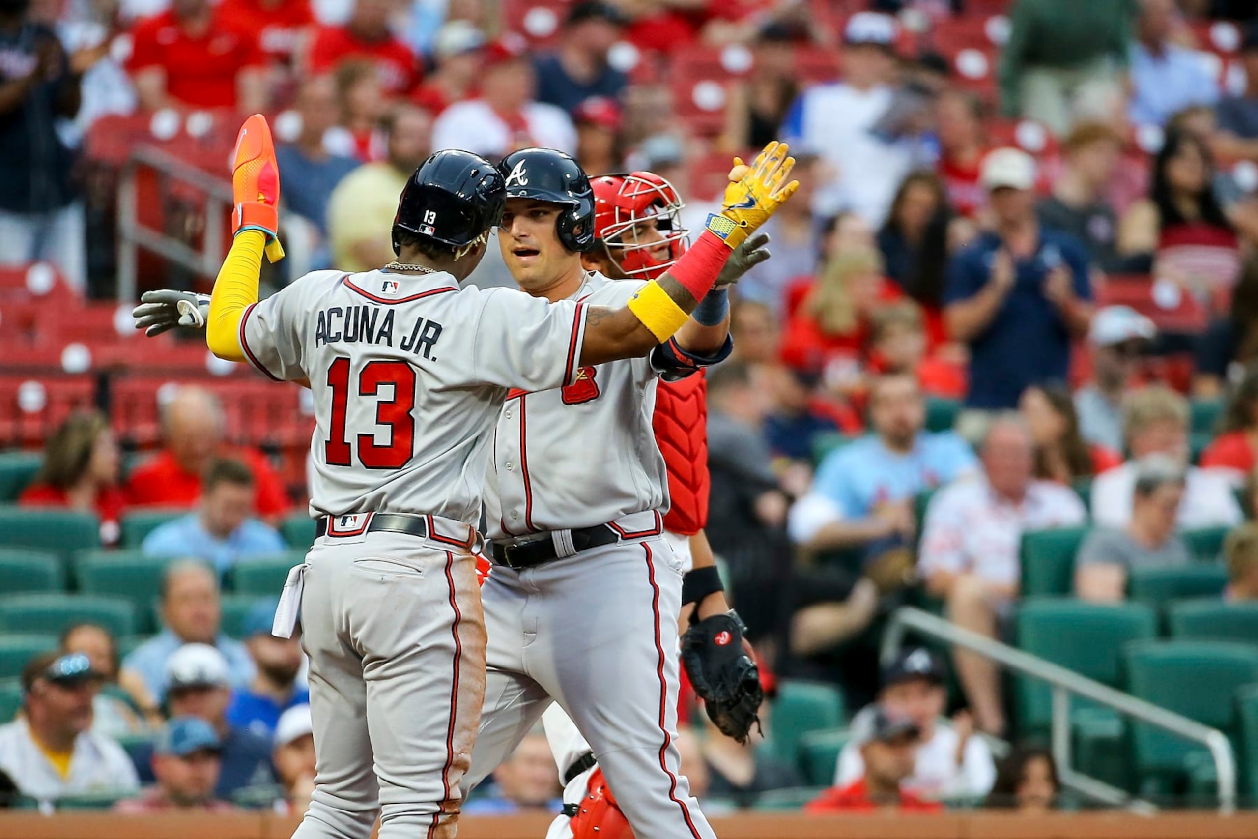 Ronald Acuña Jr. (L) and Austin Riley (R) Ronald Acuña Jr. (L) and Austin Riley (R)