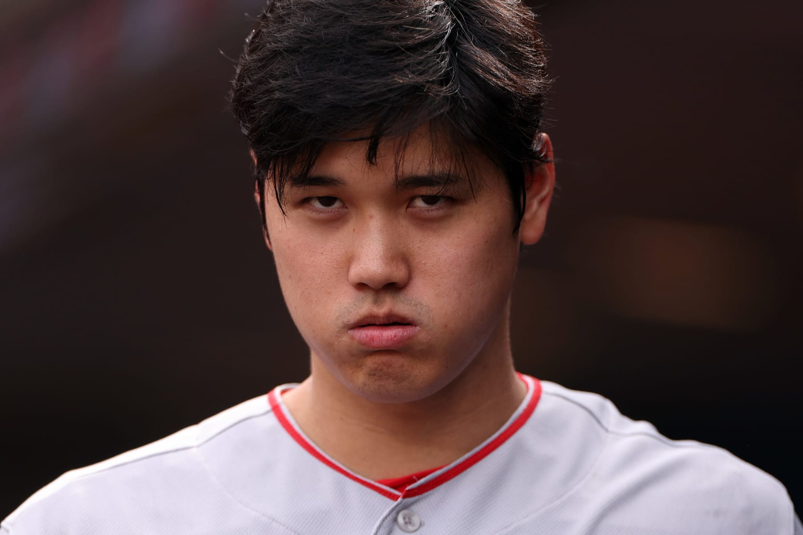 SEATTLE, WASHINGTON - APRIL 05: Shohei Ohtani #17 of the Los Angeles Angels looks on during the eighth inning against the Seattle Mariners at T-Mobile Park on April 05, 2023 in Seattle, Washington. (Photo by Steph Chambers/Getty Images) SEATTLE, WASHINGTON - APRIL 05: Shohei Ohtani #17 of the Los Angeles Angels looks on during the eighth inning against the Seattle Mariners at T-Mobile Park on April 05, 2023 in Seattle, Washington. (Photo by Steph Chambers/Getty Images)