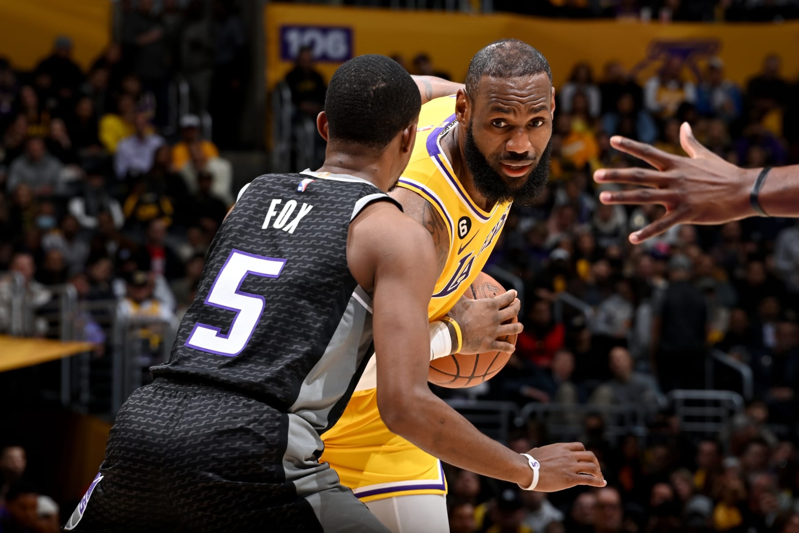 LeBron James and De'Aaron Fox