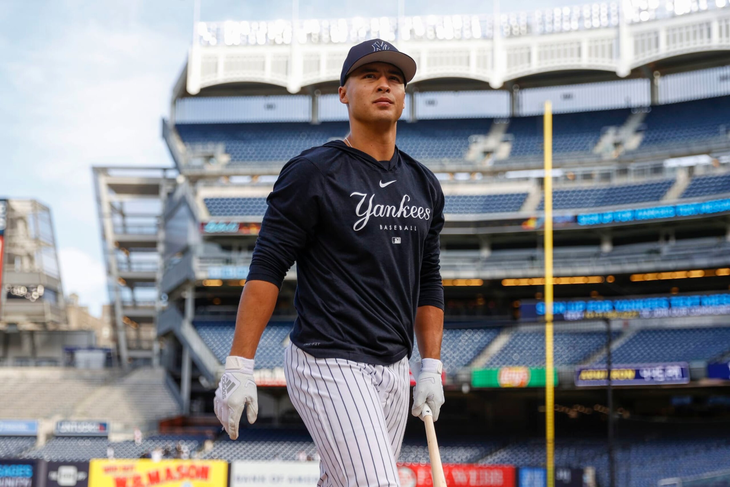 NEW YORK, NY - APRIL 3: Anthony Volpe #11 of the New York Yankees prior to a game against the Philadelphia Phillies at Yankee Stadium on April 3, 2023, in New York, New York. (Photo by New York Yankees/Getty Images)