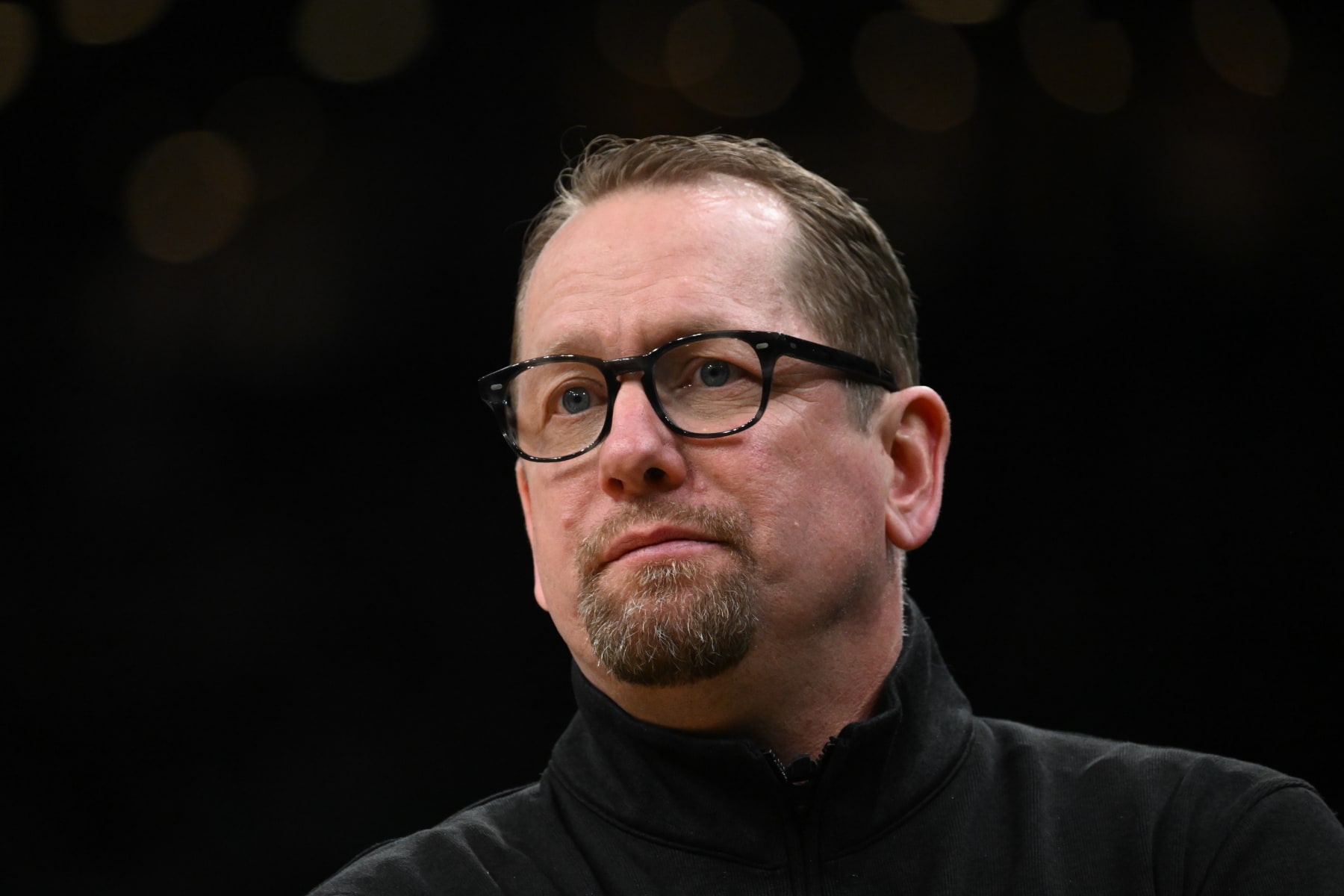 BOSTON, MASSACHUSETTS - APRIL 05: Nick Nurse of the Toronto Raptors watches a game against the Boston Celtics during  the fourth quarter at the TD Garden on April 05, 2023 in Boston, Massachusetts. NOTE TO USER: User expressly acknowledges and agrees that, by downloading and or using this photograph, User is consenting to the terms and conditions of the Getty Images License Agreement. (Photo by Brian Fluharty/Getty Images)