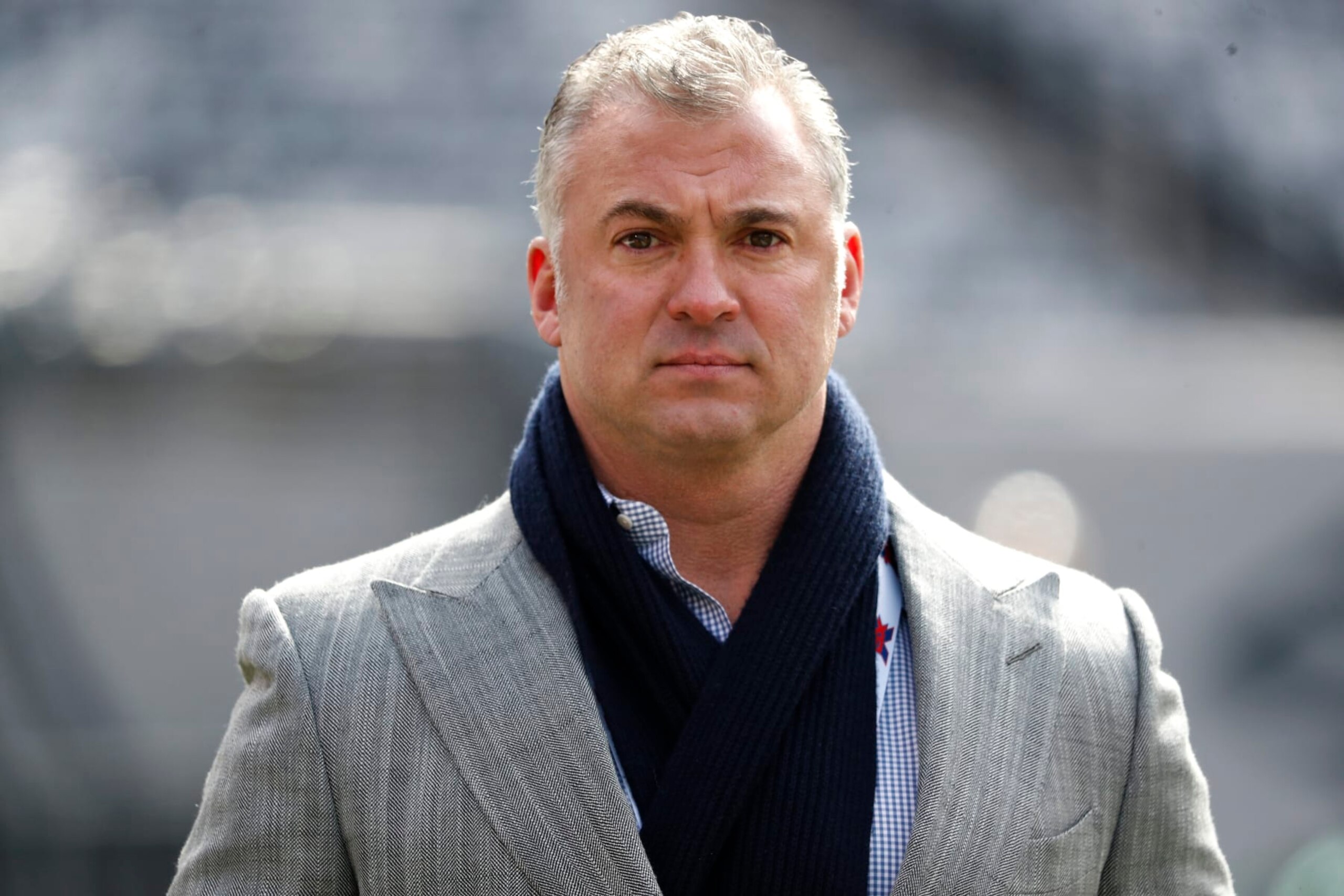 EAST RUTHERFORD, NEW JERSEY - FEBRUARY 09: Shane McMahon walks on the field before the XFL game between the NY Guardians and the Tampa Bay Vipers at MetLife Stadium on February 09, 2020 in East Rutherford, New Jersey. (Photo by Michael Owens/Getty Images)