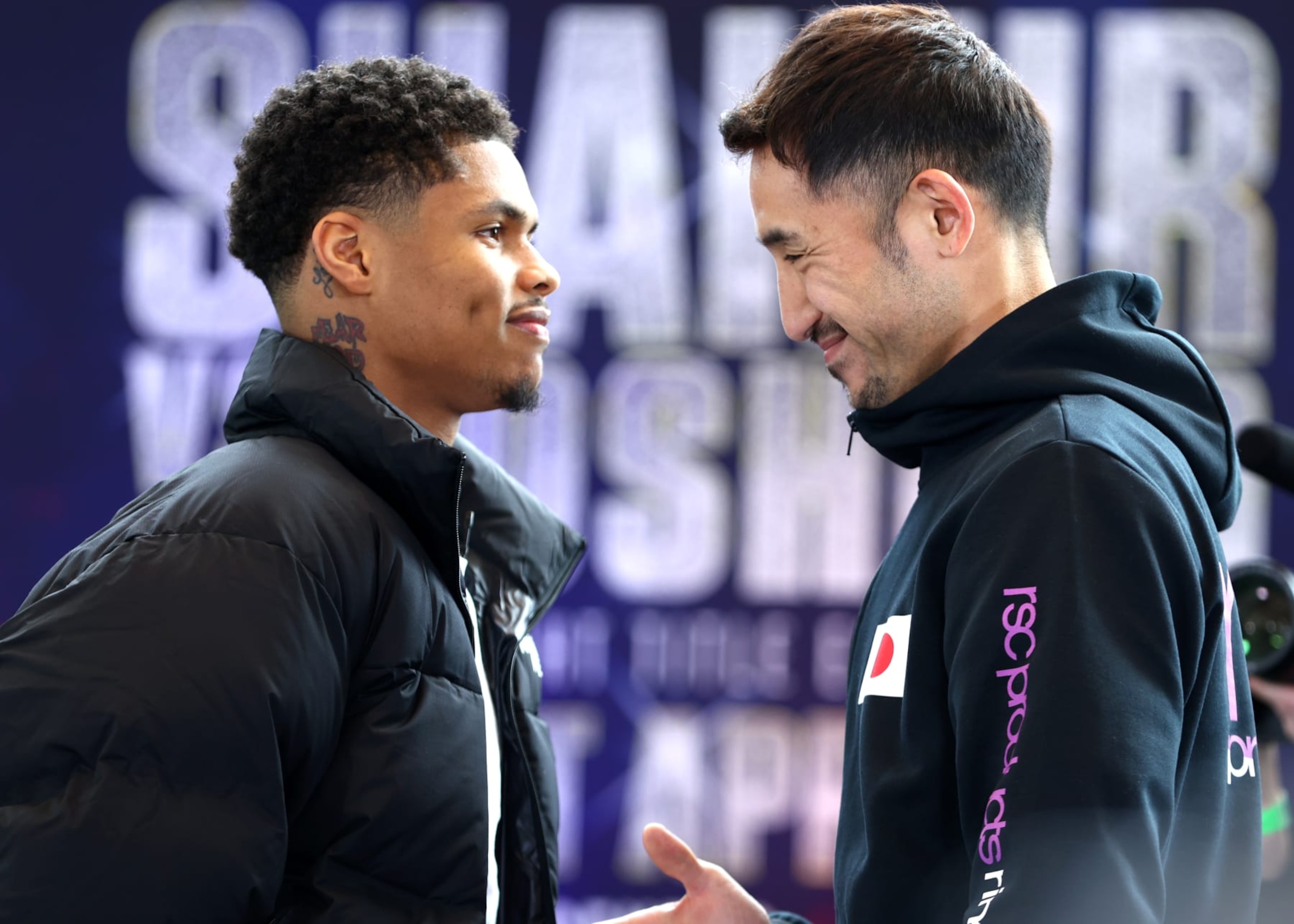 Shakur Stevenson (left) will make his lightweight debut against Shuichiro Yoshino (right).