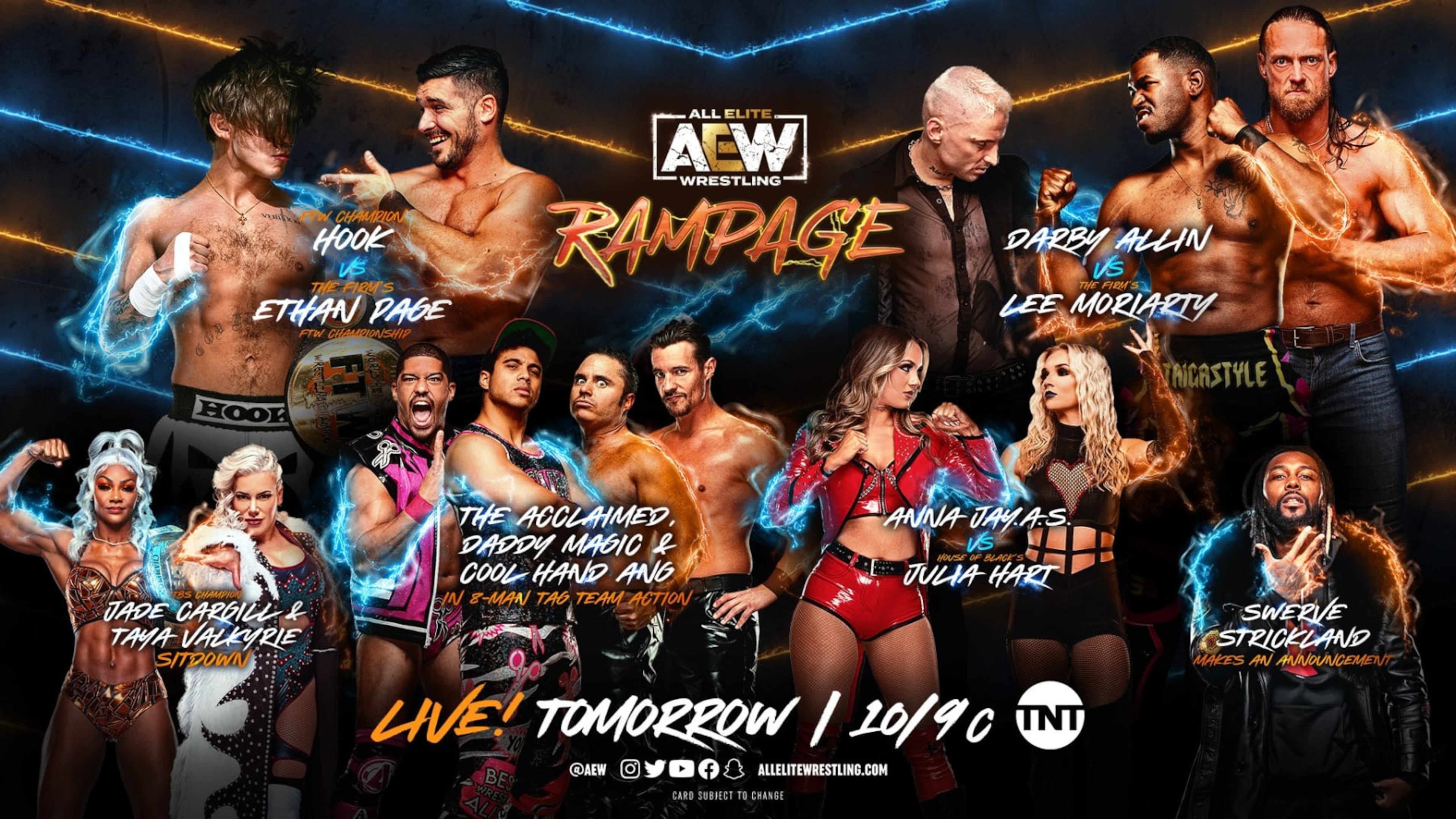 The AEW Rampage lineup. The AEW Rampage lineup.