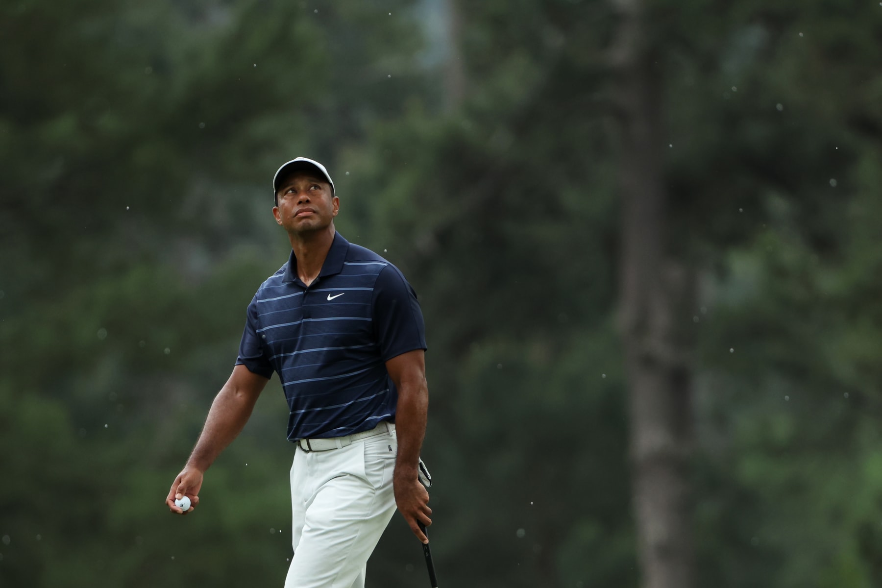 AUGUSTA, GEORGIA - APRIL 07: Tiger Woods of the United States reacts on the third green during the second round of the 2023 Masters Tournament at Augusta National Golf Club on April 07, 2023 in Augusta, Georgia. (Photo by Patrick Smith/Getty Images)