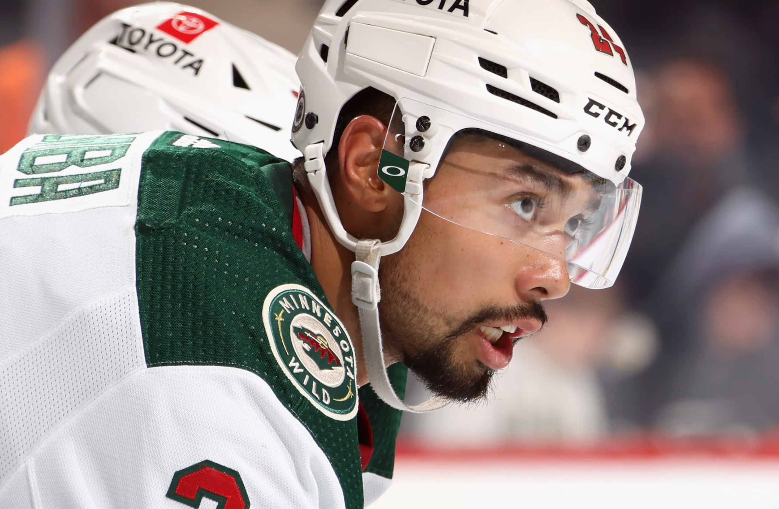 PHILADELPHIA, PENNSYLVANIA - MARCH 23: Matt Dumba #24 of the Minnesota Wild skates against the Philadelphia Flyers at the Wells Fargo Center on March 23, 2023 in Philadelphia, Pennsylvania. (Photo by Bruce Bennett/Getty Images)