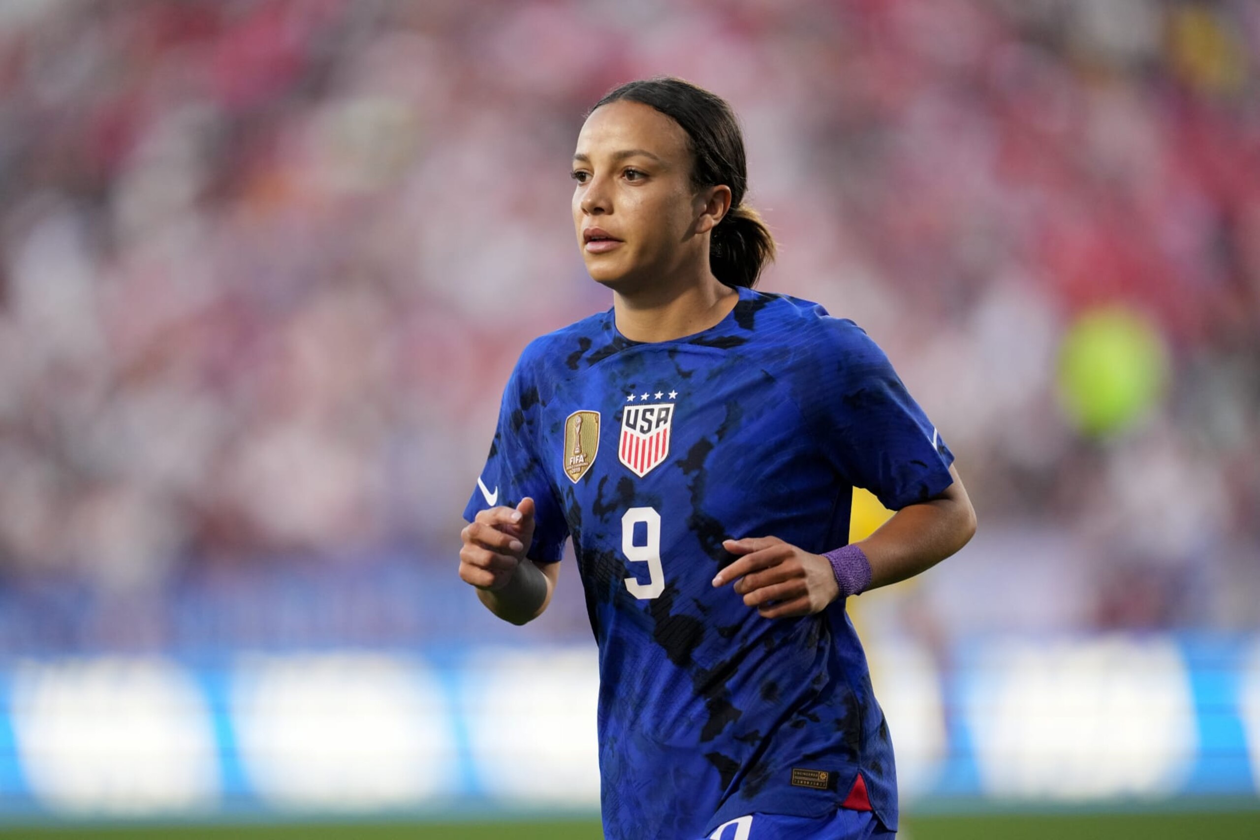 FRISCO, TX - FEBRUARY 22: Mallory Swanson #9 of the United States during the SheBelieves Cup game between Brazil and USWNT at Toyota Stadium on February 22, 2023 in Frisco, Texas. (Photo by Brad Smith/ISI Photos/Getty Images) FRISCO, TX - FEBRUARY 22: Mallory Swanson #9 of the United States during the SheBelieves Cup game between Brazil and USWNT at Toyota Stadium on February 22, 2023 in Frisco, Texas. (Photo by Brad Smith/ISI Photos/Getty Images)