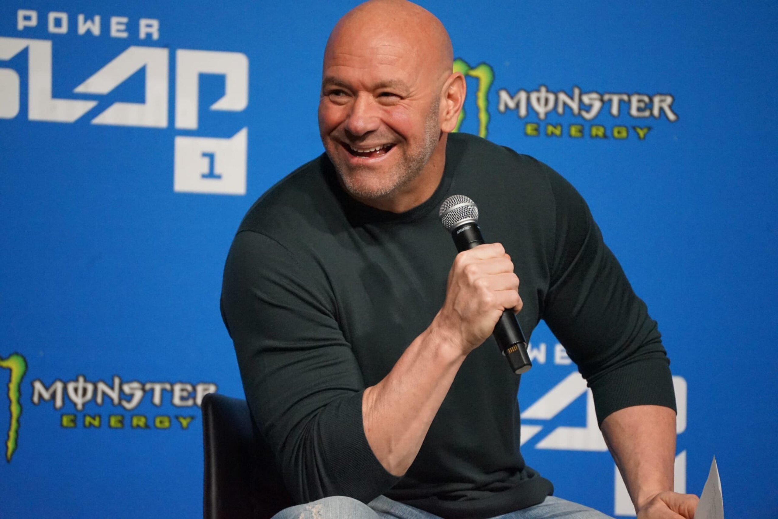 LAS VEGAS, NV - MARCH 8: Dana White attends the Power Slap 1 pre-event press conference on March 8, 2023, at the UFC APEX in Las Vegas, NV. (Photo by Amy Kaplan/Icon Sportswire via Getty Images)