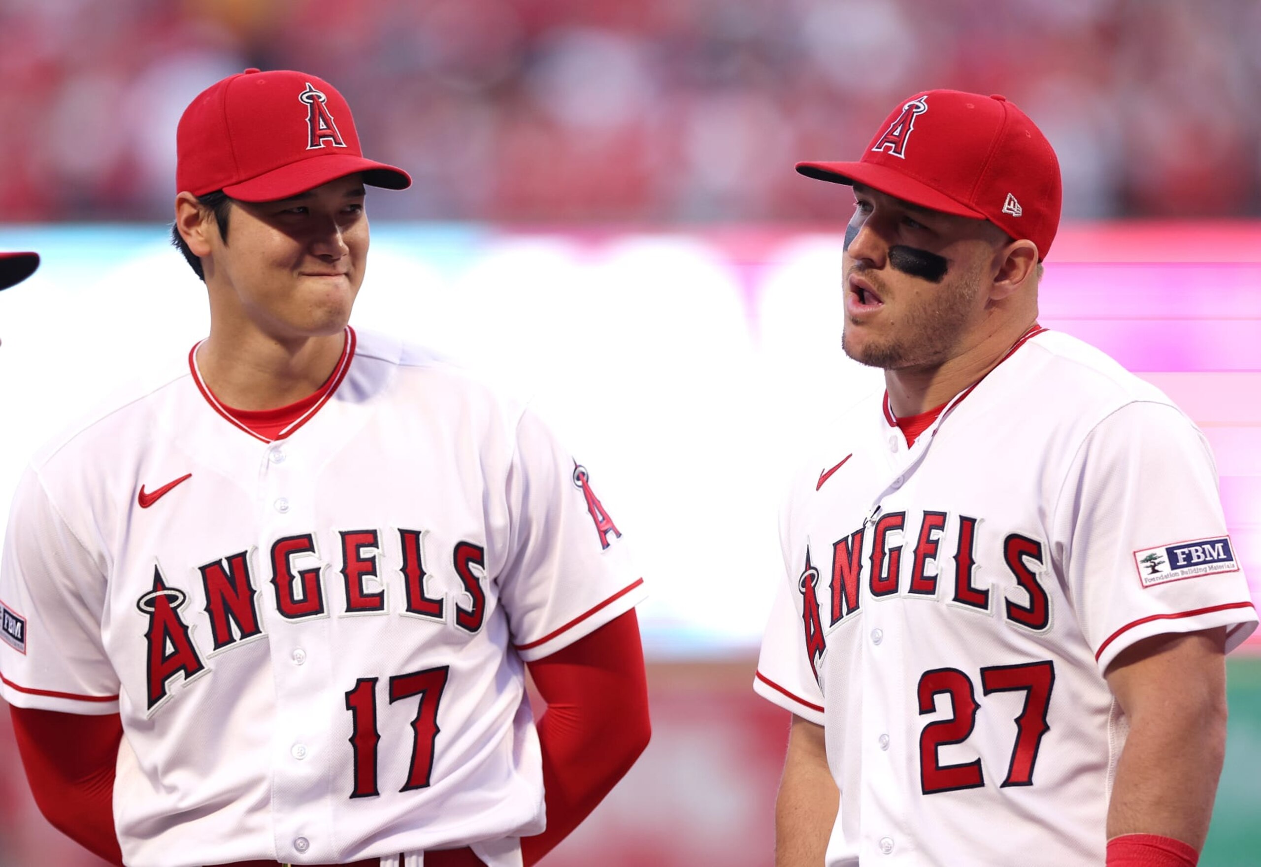 Los Angeles' Shohei Ohtani and Mike Trout