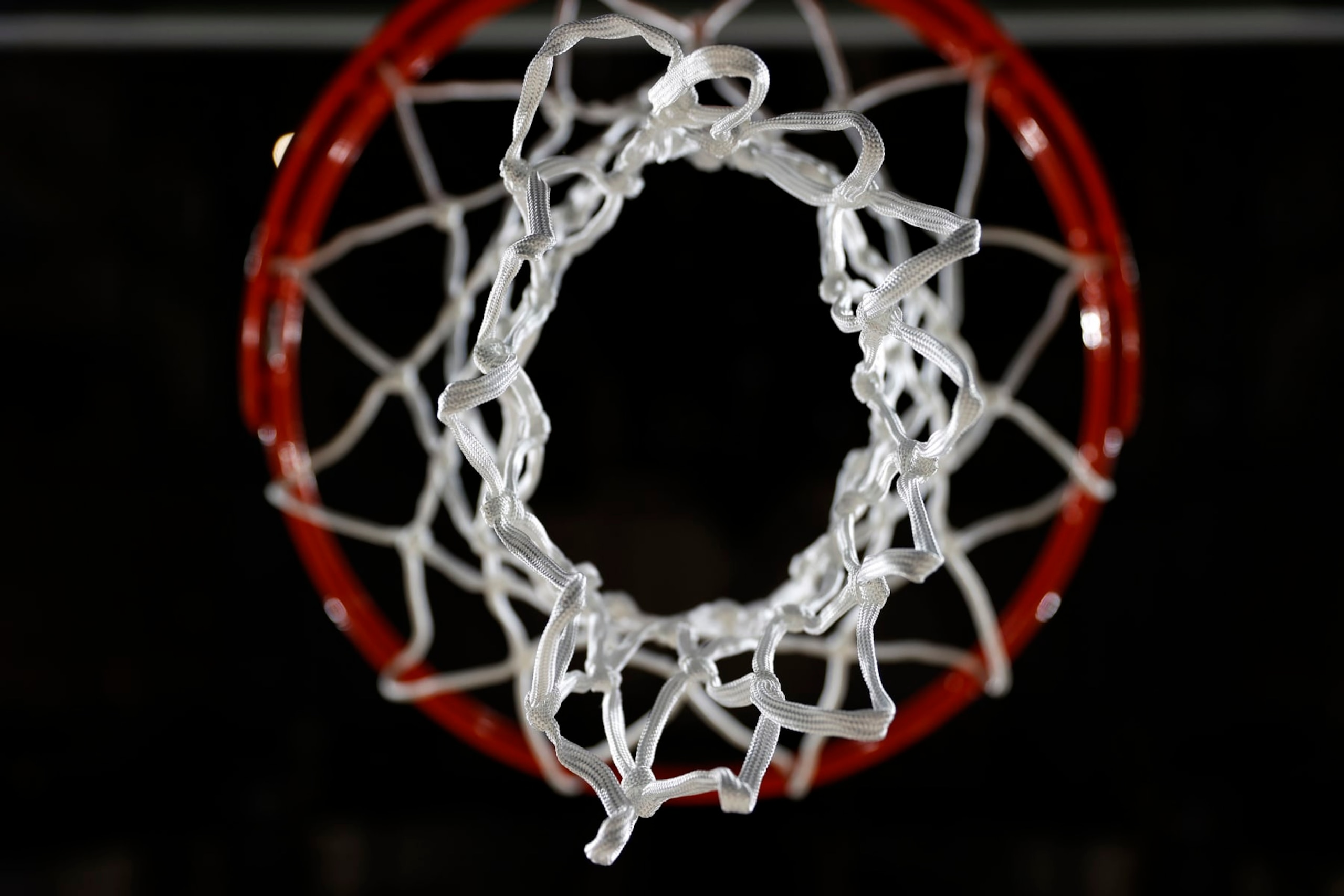 SEATTLE, WASHINGTON - MARCH 22: A detail of a basketball hoop and net are seen before the Women's NCAA Basketball Tournament at Climate Pledge Arena on March 22, 2023 in Seattle, Washington. (Photo by Steph Chambers/Getty Images)