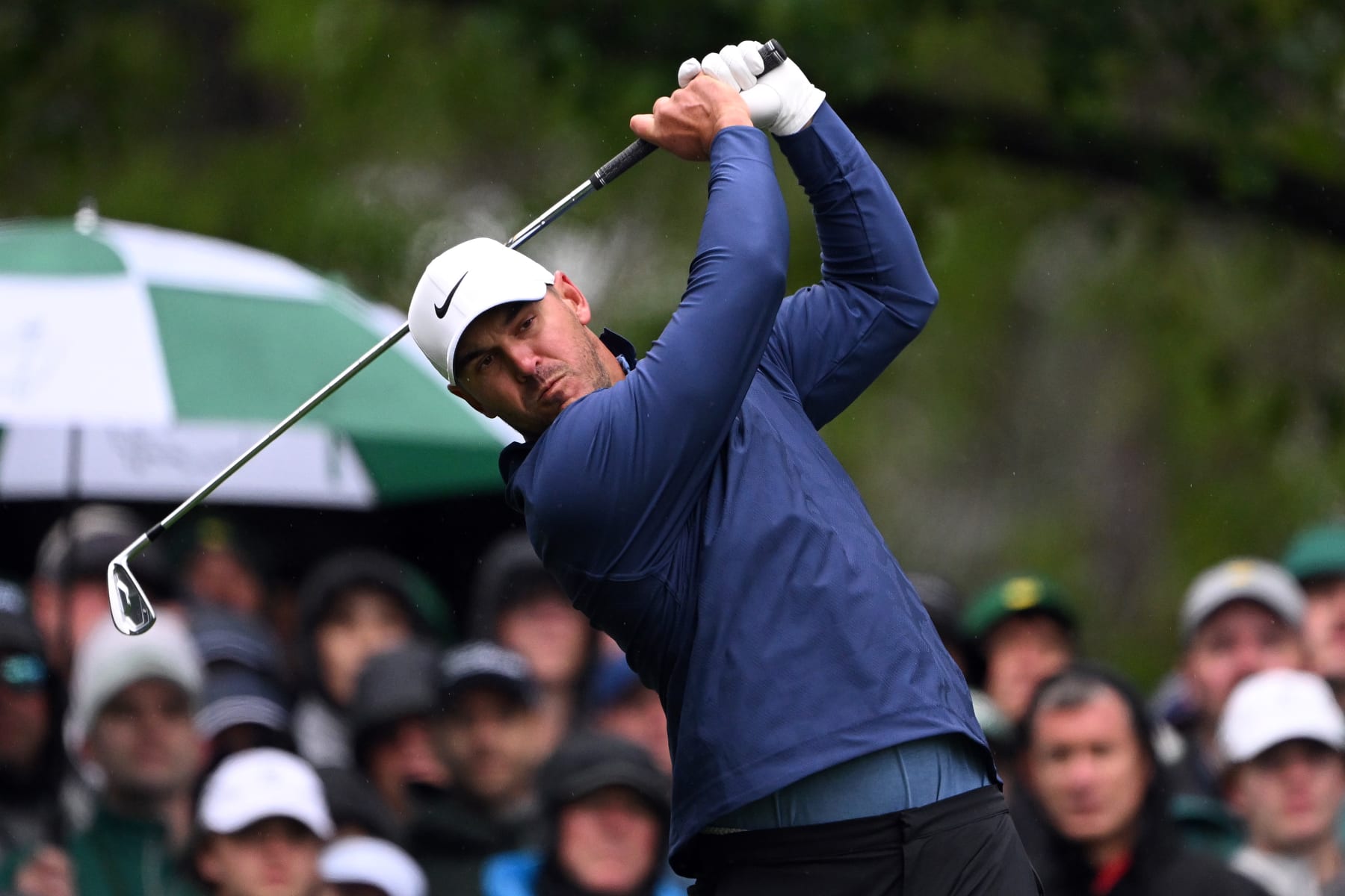 AUGUSTA, GEORGIA - APRIL 08: Brooks Koepka of the United States plays his shot from the fourth tee during the third round of the 2023 Masters Tournament at Augusta National Golf Club on April 08, 2023 in Augusta, Georgia. (Photo by Ross Kinnaird/Getty Images)