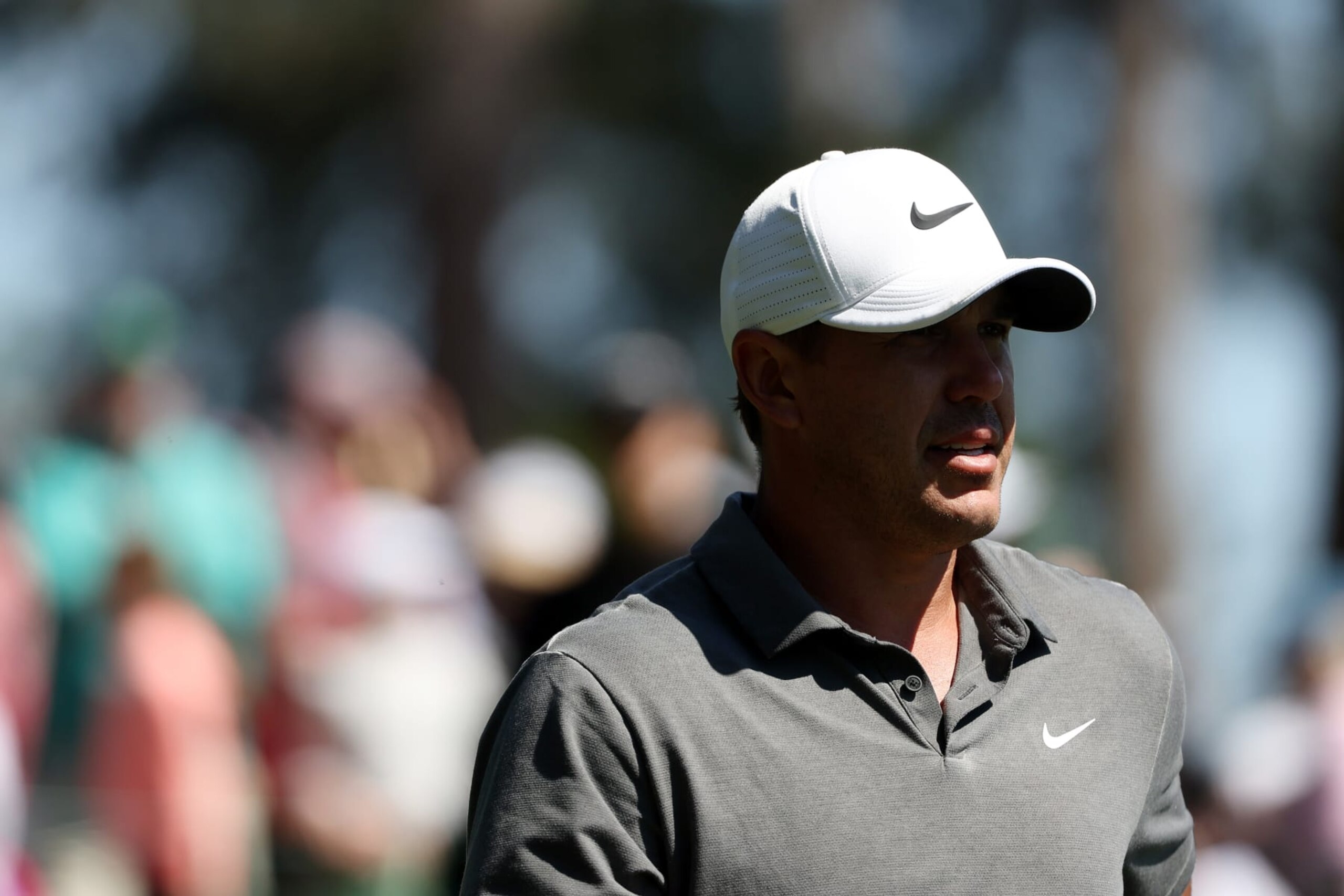 AUGUSTA, GEORGIA - APRIL 09: Brooks Koepka of the United States looks on from the fourth hole during the final round of the 2023 Masters Tournament at Augusta National Golf Club on April 09, 2023 in Augusta, Georgia. (Photo by Patrick Smith/Getty Images)