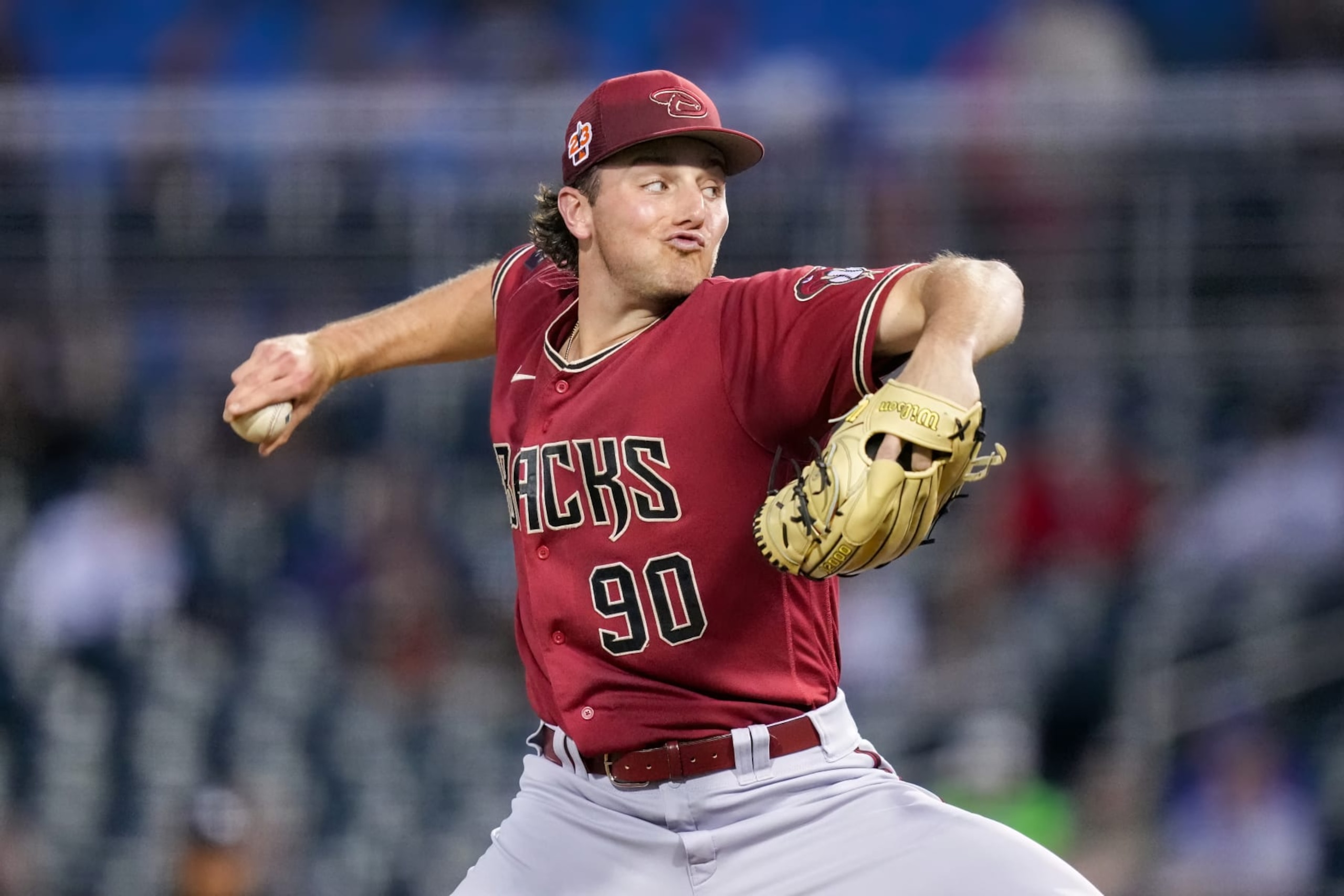 GOODYEAR, ARIZONA - MARCH 10: Brandon Pfaadt #90 of the Arizona Diamondbacks pitches in the second inning against the Cincinnati Reds during a spring training game at Goodyear Ballpark on March 10, 2023 in Goodyear, Arizona. (Photo by Dylan Buell/Getty Images) GOODYEAR, ARIZONA - MARCH 10: Brandon Pfaadt #90 of the Arizona Diamondbacks pitches in the second inning against the Cincinnati Reds during a spring training game at Goodyear Ballpark on March 10, 2023 in Goodyear, Arizona. (Photo by Dylan Buell/Getty Images)