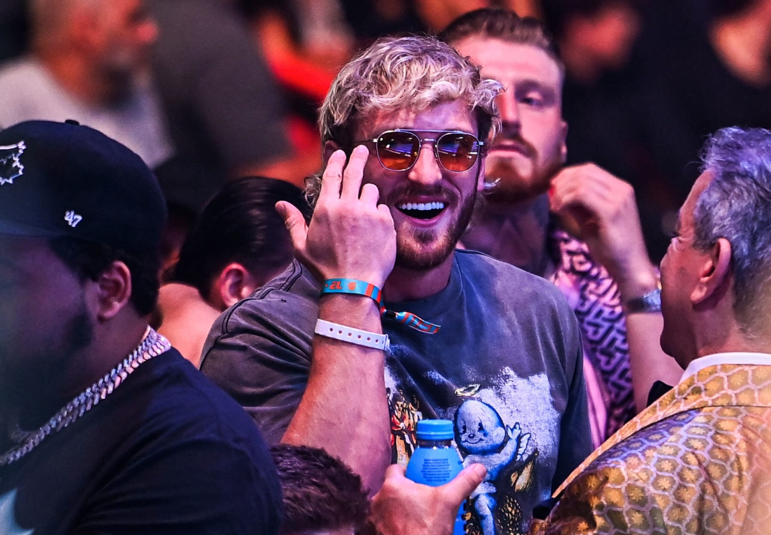 Social media personality and professional wrestler Logan Paul attends the Ultimate Fighting Championship (UFC) 287 mixed martial arts event at the Kaseya Center in Miami, Florida, on April 8, 2023. (Photo by CHANDAN KHANNA / AFP) (Photo by CHANDAN KHANNA/AFP via Getty Images) Social media personality and professional wrestler Logan Paul attends the Ultimate Fighting Championship (UFC) 287 mixed martial arts event at the Kaseya Center in Miami, Florida, on April 8, 2023. (Photo by CHANDAN KHANNA / AFP) (Photo by CHANDAN KHANNA/AFP via Getty Images)